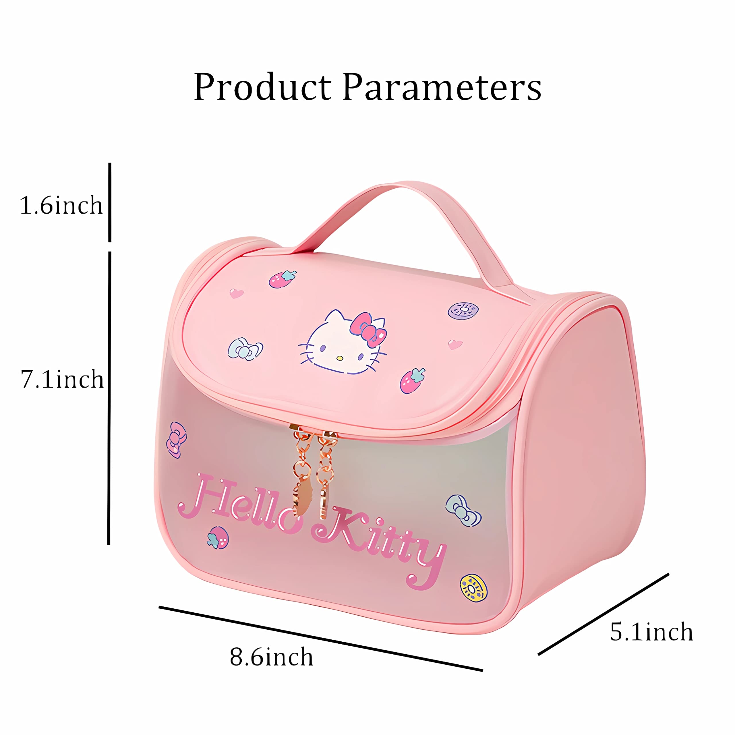 Stylish PU Leather Translucent Waterproof Makeup Bag for Women & Girls - Cute Travel Toiletry Organizer | Perfect for Cosmetics Storage & Weekend Getaways