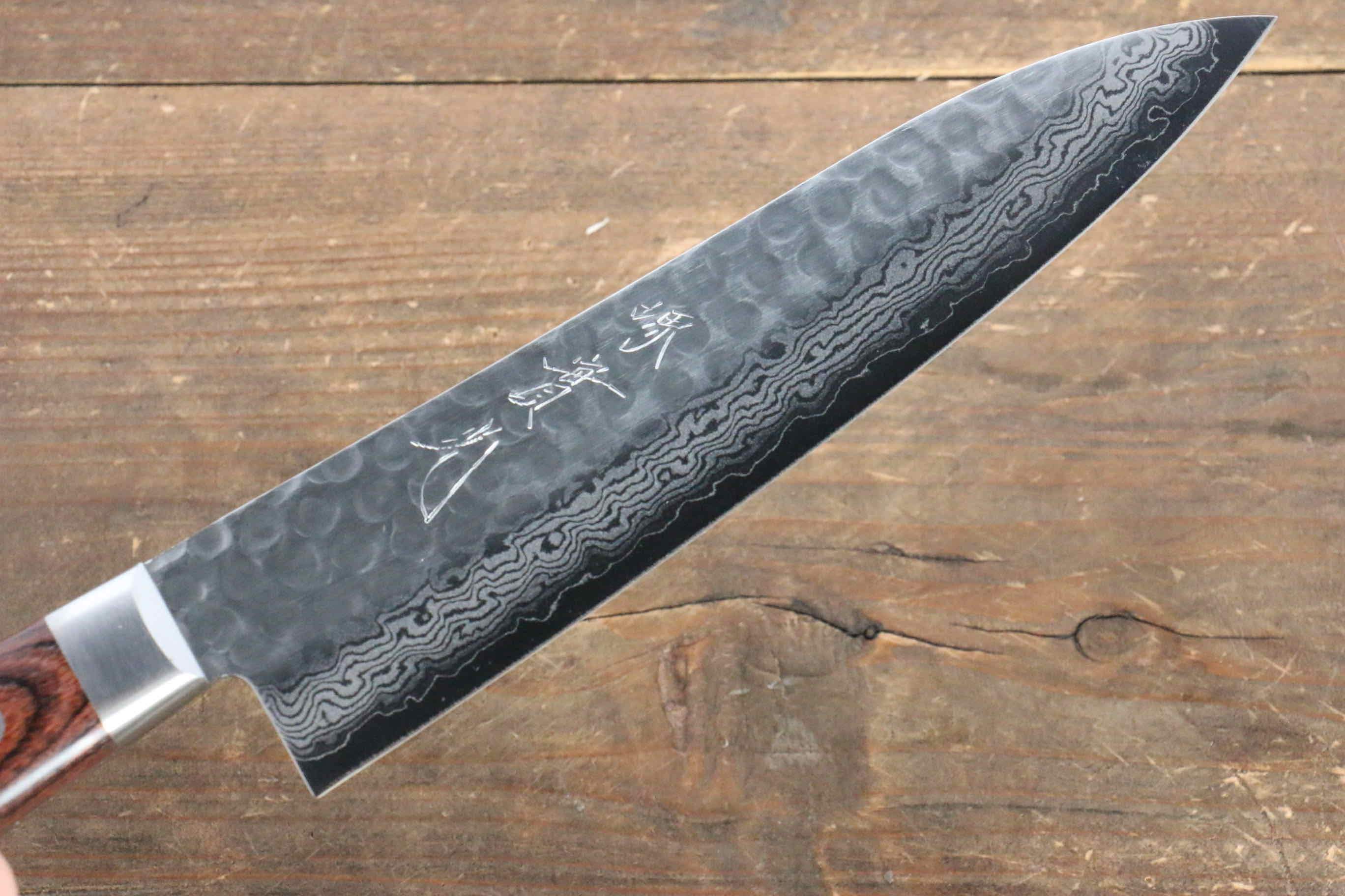 Premium Jikko VG10 17-Layer Damascus Gyuto Chef Knife 180mm - Japanese Mahogany Handle - Perfect for Sushi, Meat Cutting & Professional Kitchen Use