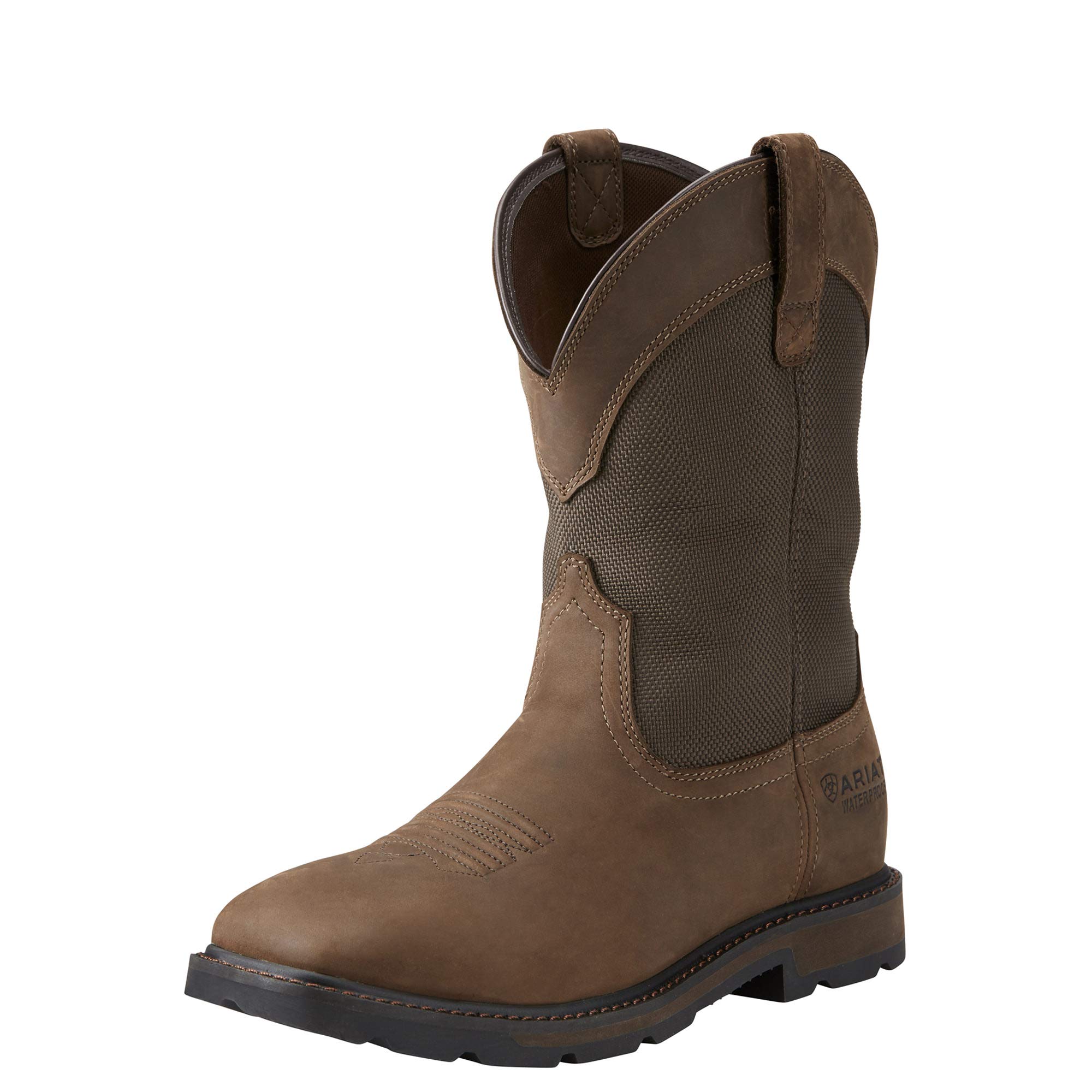 Ariat Men's Groundbreaker Wide Square Toe Waterproof Steel Toe Work Boots - Durable Safety Shoes for Construction, Farming & Outdoor Work