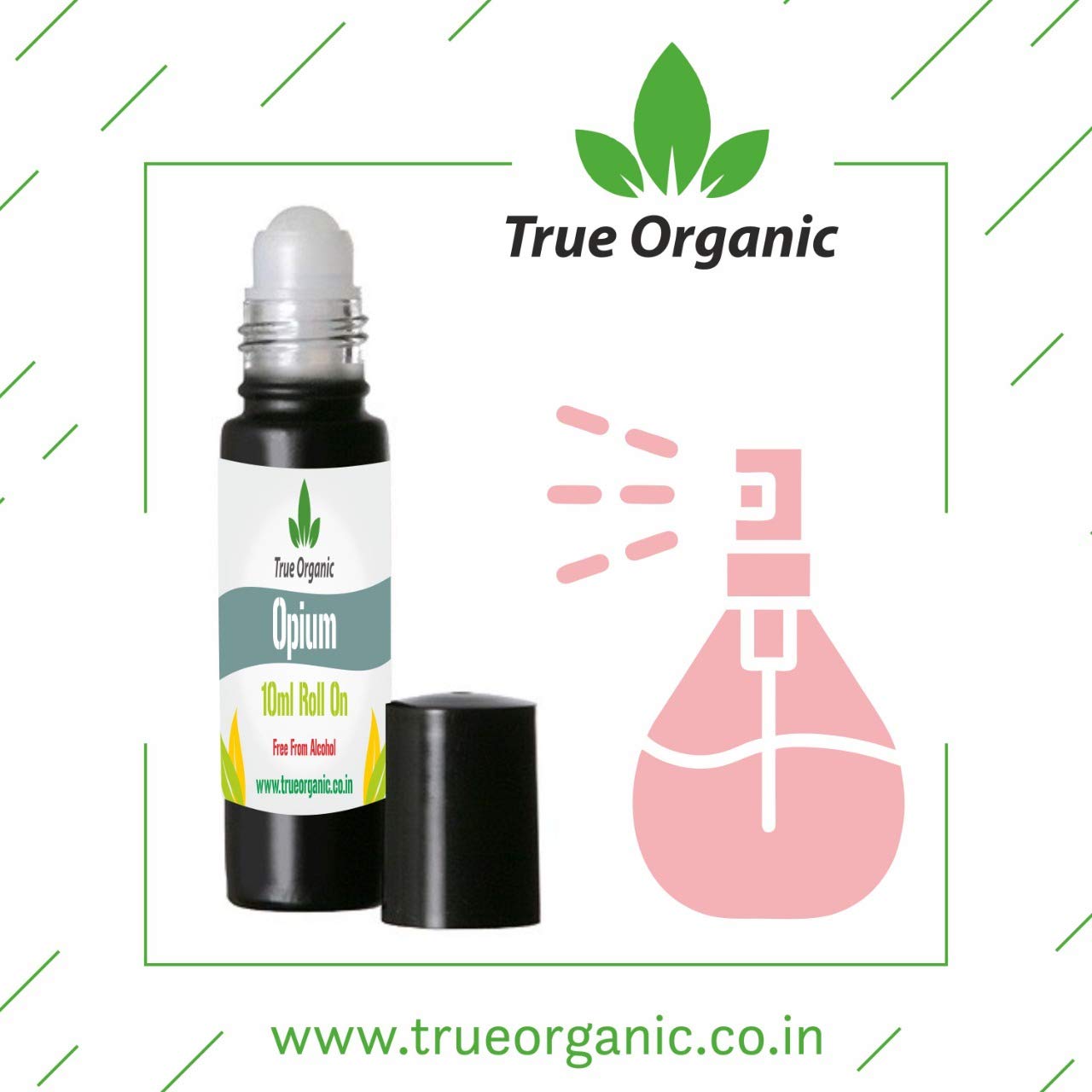 True Organic OPIUM Body & Fabric Deodorant Roll-On - Natural Odor Eliminator for Underarms, Shoes & Clothes | Fresh All Day Protection for Active Lifestyle