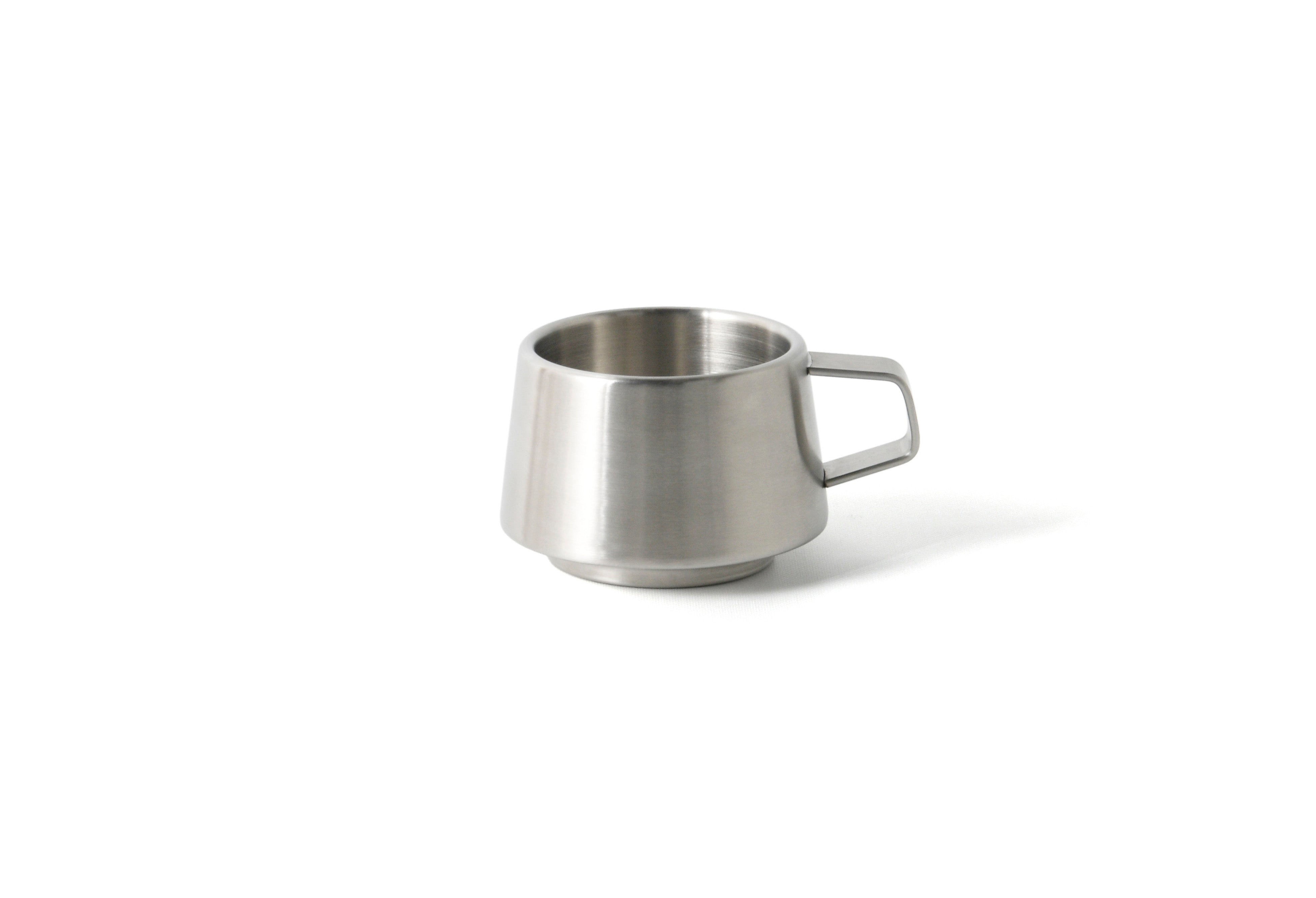 FOH Brushed Stainless Steel 11 oz Beveled Drinking Cups - Set of 12 - Perfect for Coffee, Tea, Cocktails & Party Beverages