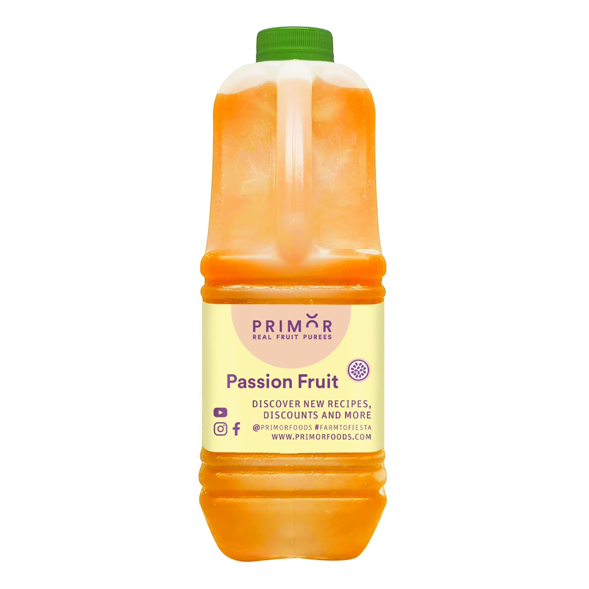 Primor Passion Fruit Puree | 100% Real Fruit | Perfect for Juices, Smoothies, Cocktails, Desserts & Baking | Great for Home Bars, Cafes & Healthy Snacking