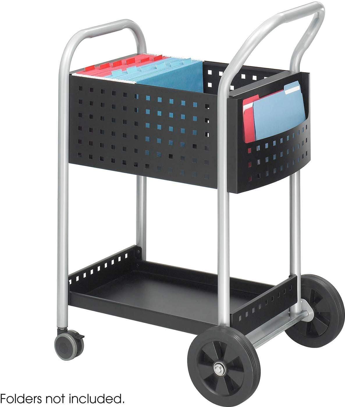 Scoot™ Mail Cart 20D Black - Heavy Duty Rolling Mail Cart with 20 Drawers for Office Organization | Perfect for Mail Sorting, File Storage & Office Supplies Management