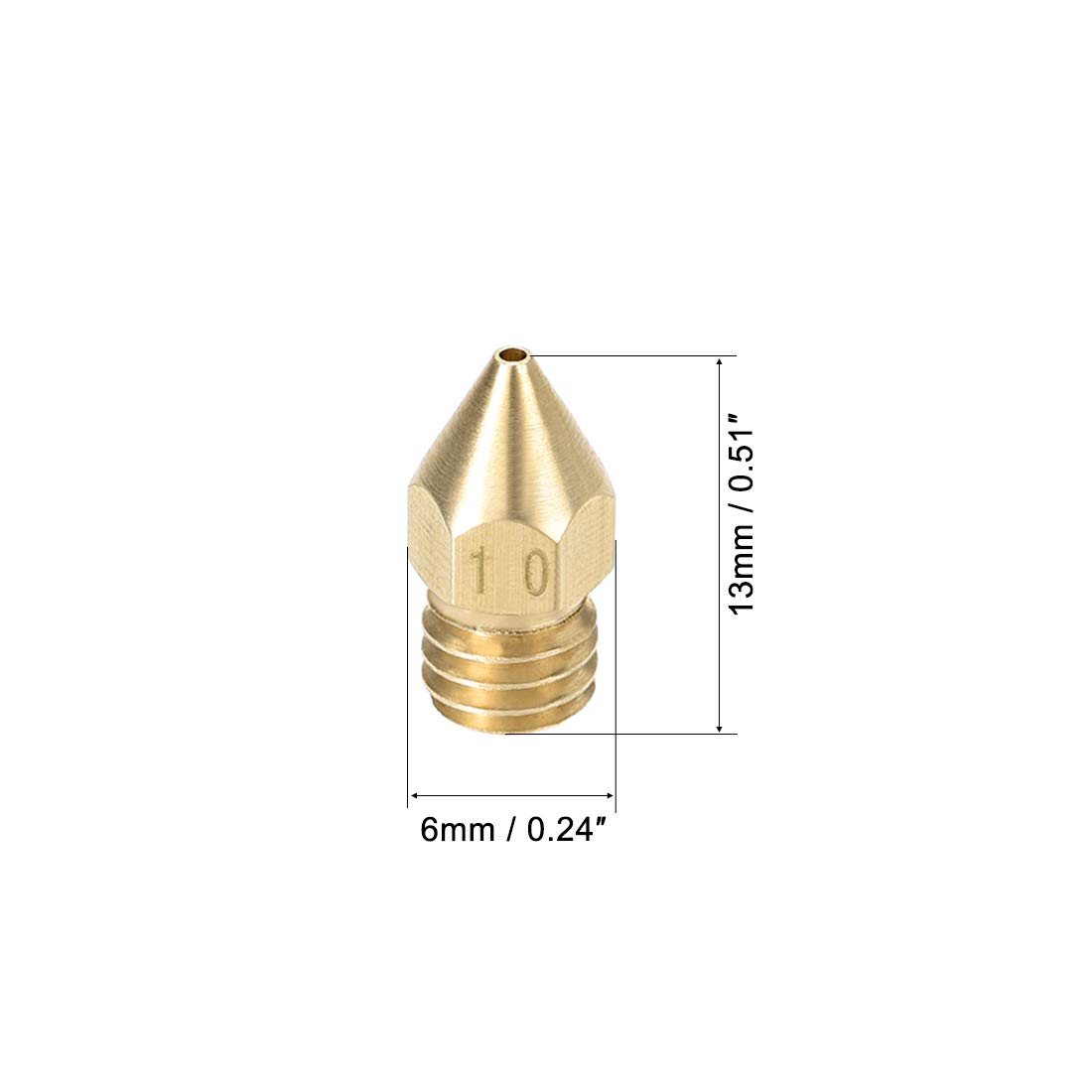 uxcell 5pcs 3D Printer Nozzle Kit - 1mm Brass Extruder Print Head for 1.75mm Filament M6 Compatible with Most 3D Printers - Perfect for High-Precision Printing, DIY Projects & Rapid Prototyping