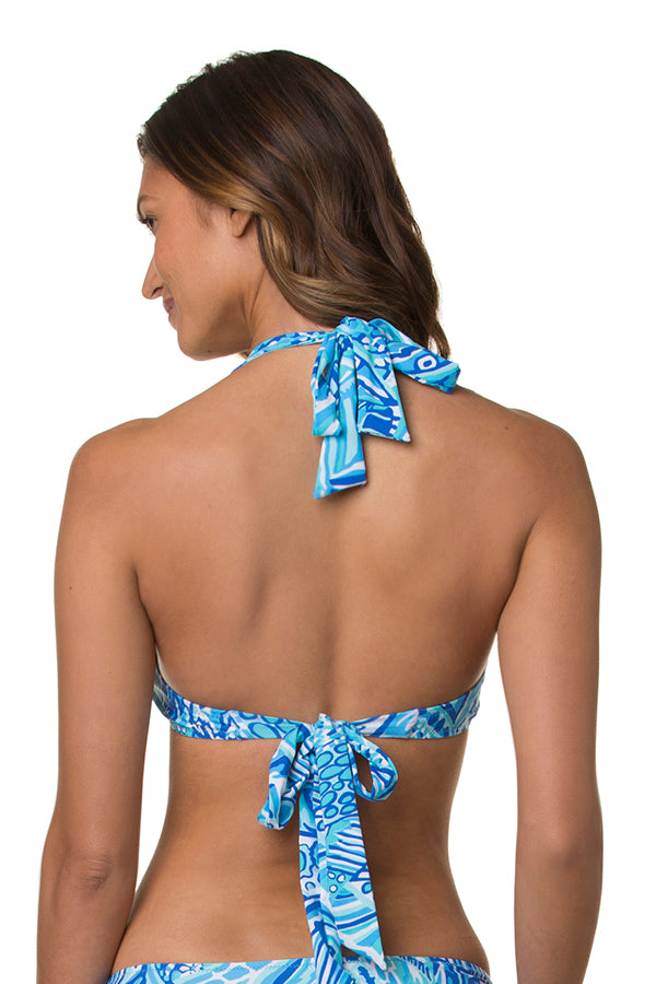 Blue Grotto Shell Halter Top - Women's Beach Cover Up, Swimwear, Summer Vacation Outfit - Perfect for Pool Parties, Beach Getaways, and Tropical Vacations