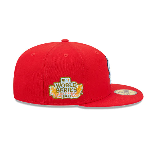 St. Louis Cardinals 2011 World Series Champions Cloud Under Red 59FIFTY Fitted Hat for Men - Official MLB Baseball Cap for Sports Fans & Game Day Outfits