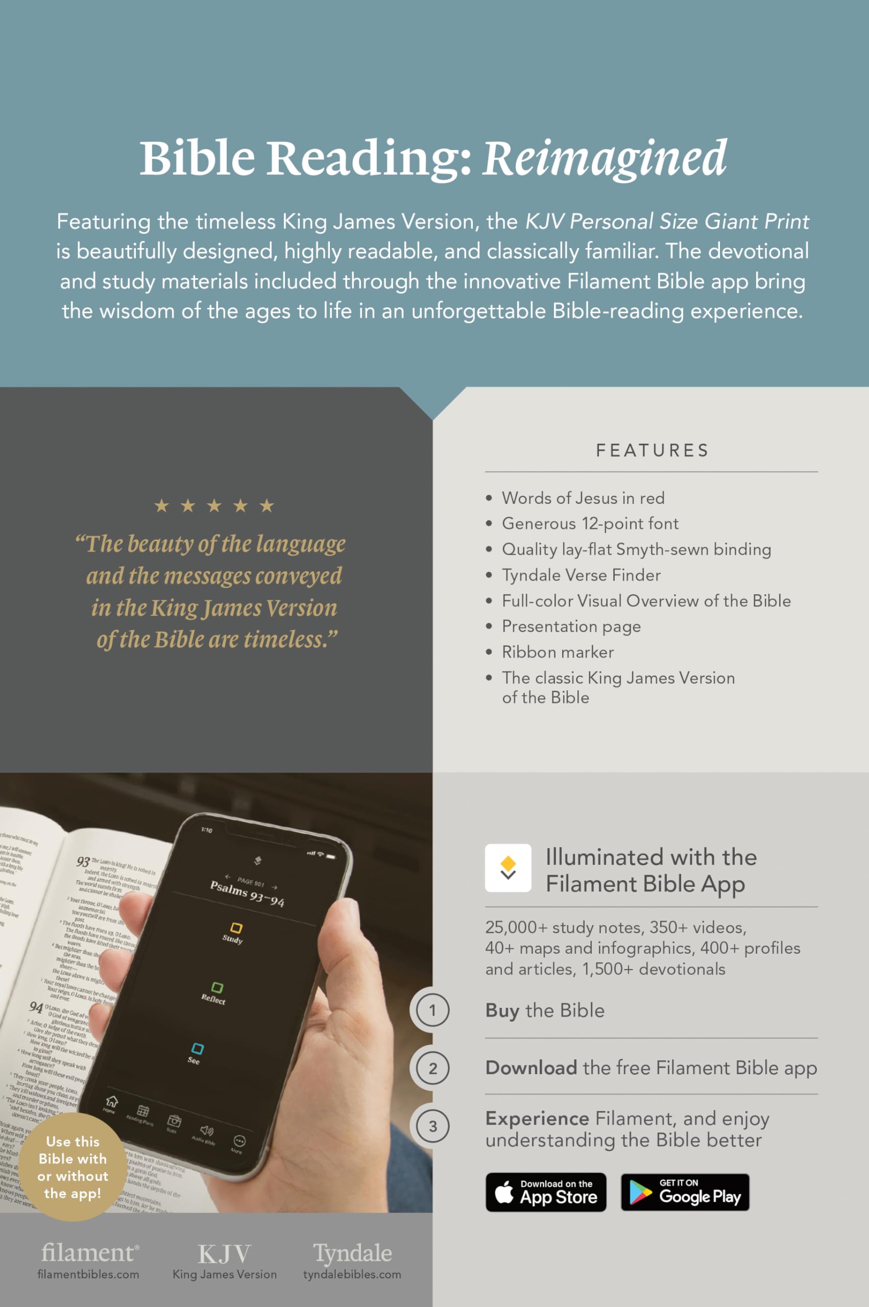 KJV Giant Print Bible - LeatherLike Peony Lavender - Red Letter Edition for Daily Devotion & Worship