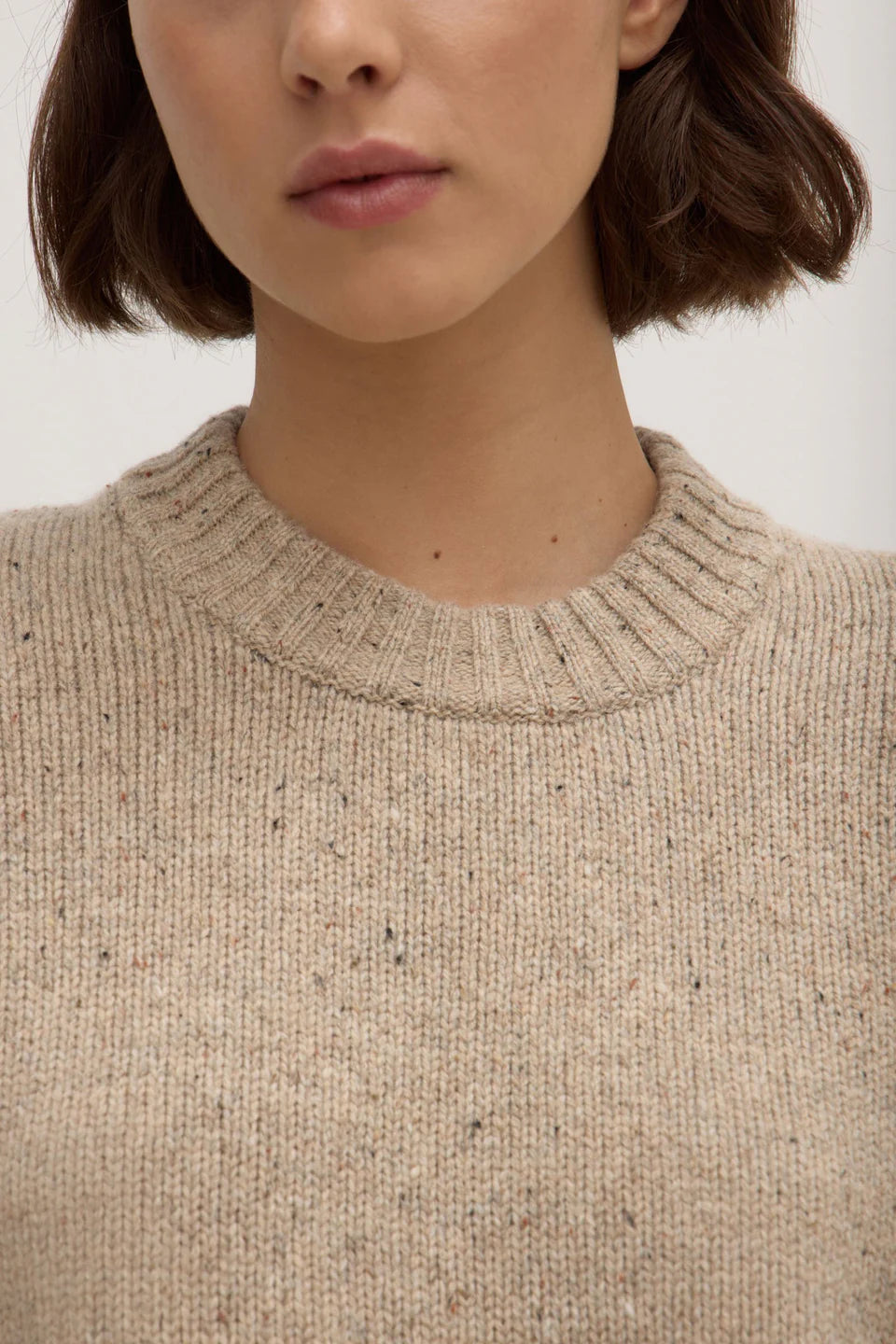 Beau Stone Marle Merino Knit Sweater - Soft Wool Pullover for Women - Cozy Winter & Fall Fashion - Perfect for Office, Travel & Casual Outings