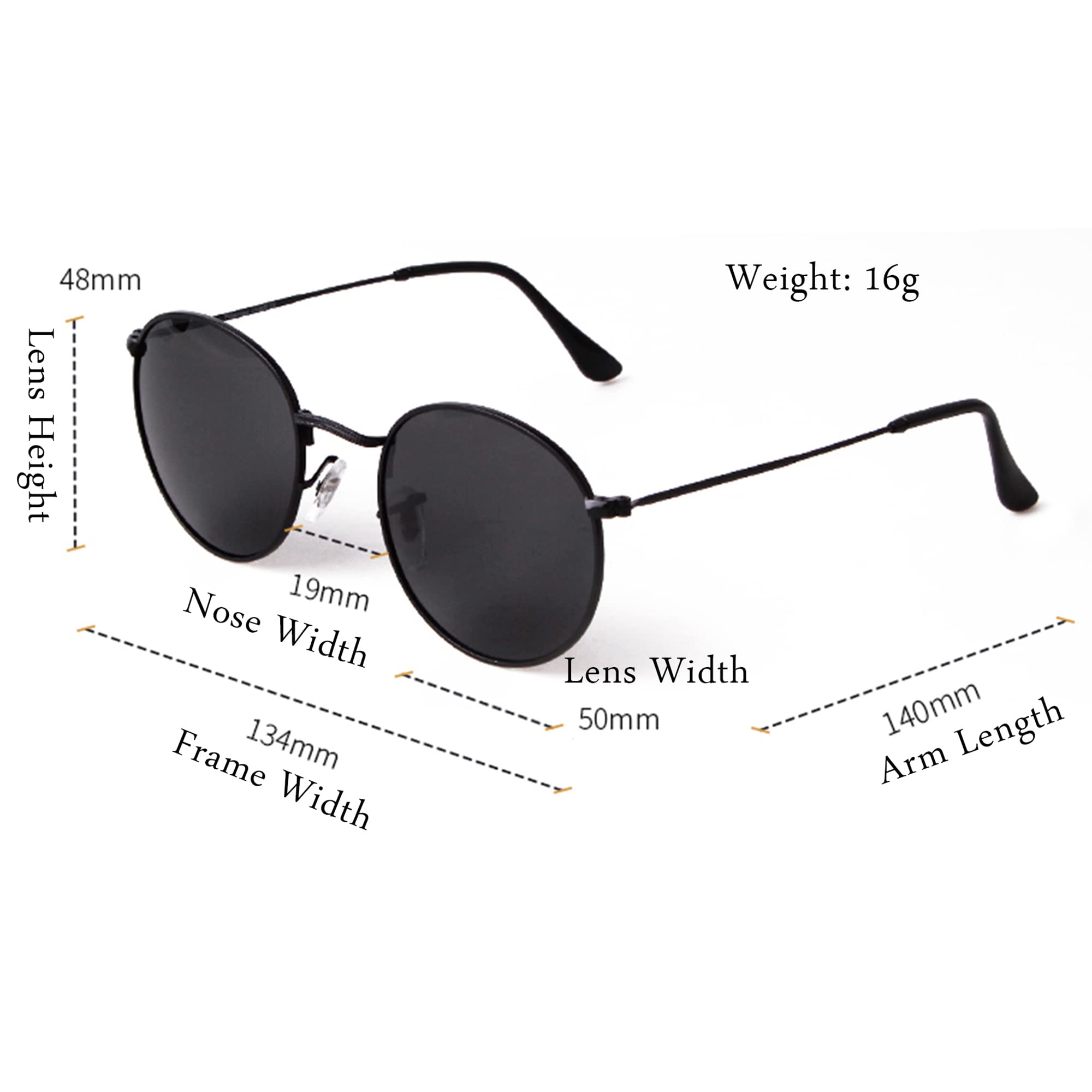 Women's & Men's Round Polarized Sunglasses - UV Protection & Anti-Glare - Perfect for Driving, Beach & Outdoor Activities