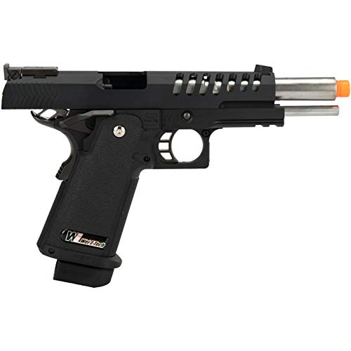 Lancer Tactical WE 1911 Hi-Capa Hyper Speed Gas Blowback Airsoft Pistol - Black - 330 FPS - Realistic Training & Competitive Airsoft Games