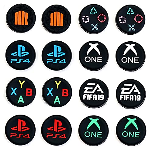 2-Pack Thumb Stick Grip Caps for PS5/PS4/PS3/PS2/Xbox One/Xbox One Slim/Elite/Xbox 360/Switch Pro Controller - ABXY Home Joystick Cover Case - Enhance Gaming Comfort & Precision for Long Play Sessions