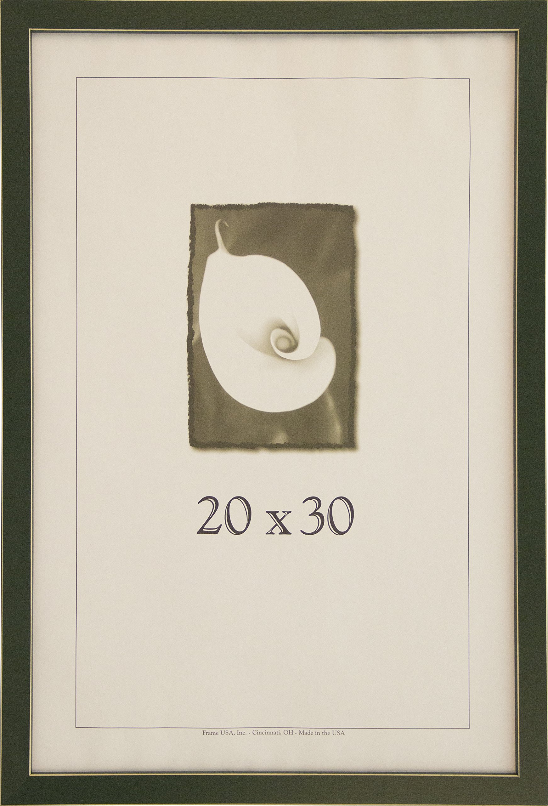 Frame USA Clean Cut Series 20x30 Wood Picture Frames in Green - Wall Decor for Living Room, Bedroom & Office - Custom Size & Color Options Available