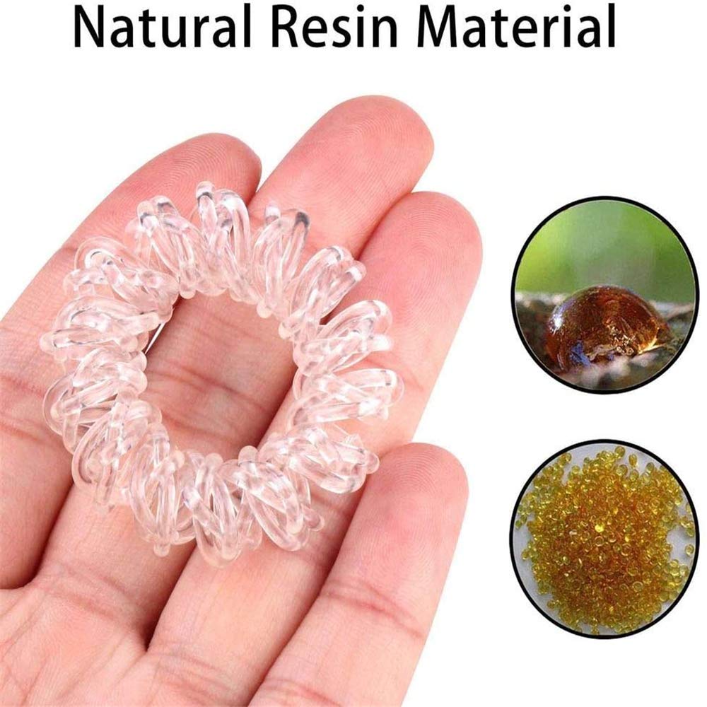 Spiral Hair Ties for Women & Girls - 20 Pack Clear Plastic Coil Hair Bands, No-Slip Ponytail Holders & Hair Elastics - Perfect for Workouts, School, and Everyday Hairstyles