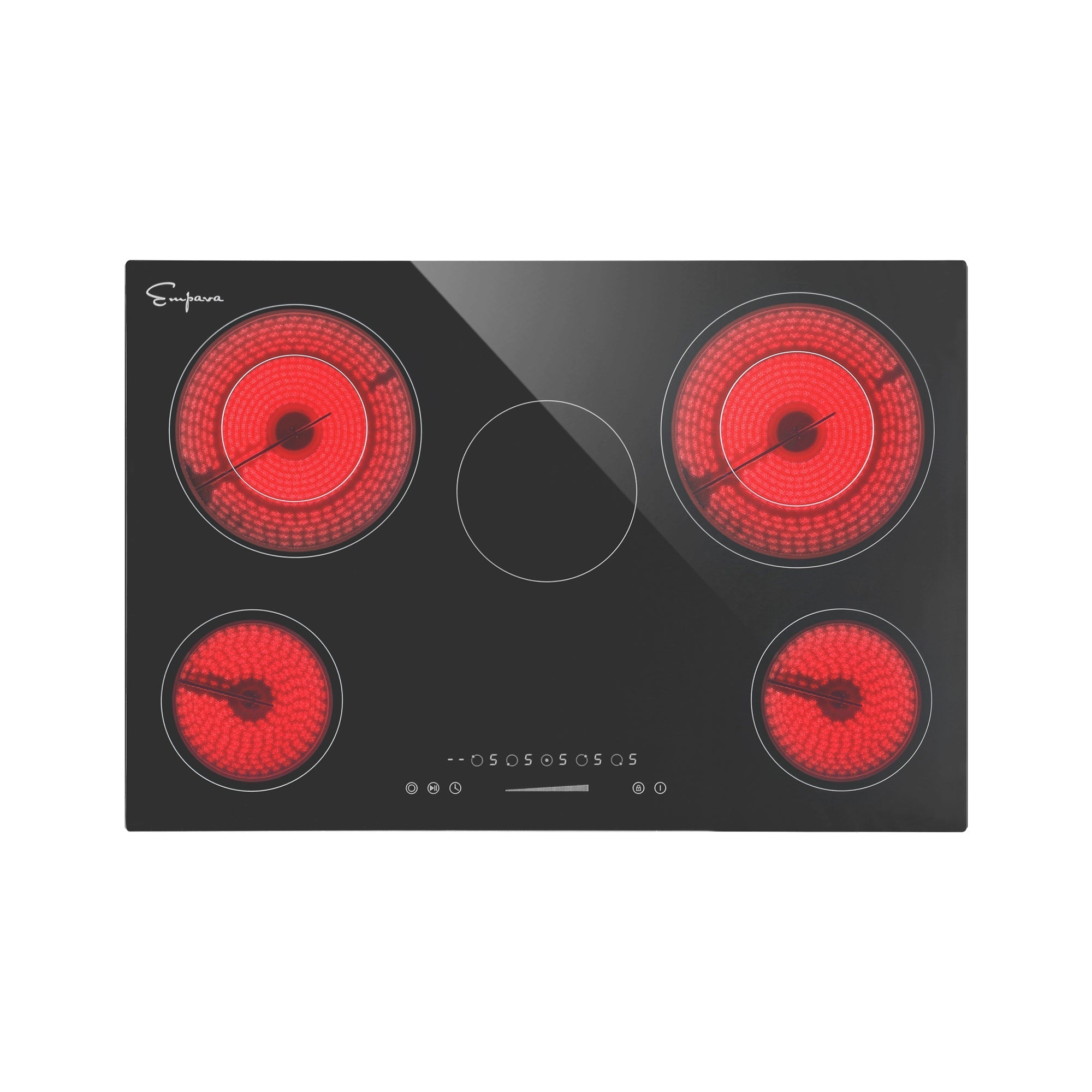 Empava 30-Inch 5-Burner Black Electric Radiant Cooktop - 30REC13 - Perfect for Modern Kitchens, Home Cooking & Professional Chefs