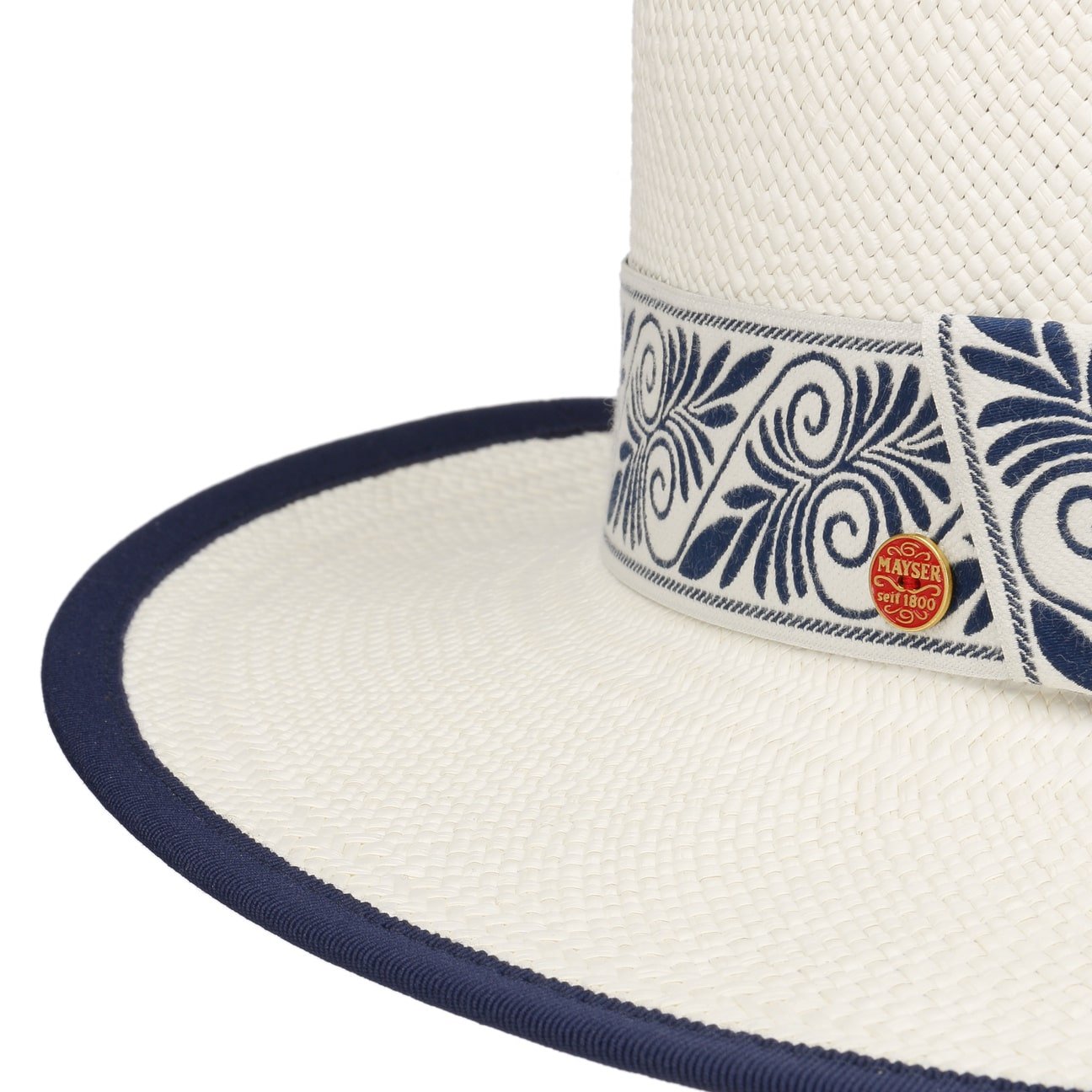 Stylish Astrid Twotone Brisa Panama Hat by Mayser - Summer Straw Hat for Women with Breathable Design - Perfect for Beach Vacations, Outdoor Weddings & Garden Parties