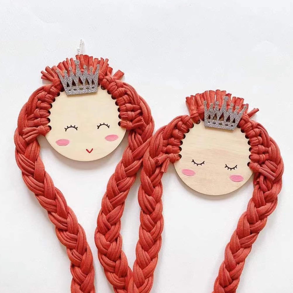 Braided Doll Hair Clip Holder - Wall Mounted Hair Bows Organizer for Girls, Barrette & Earring Display Hanger with Lace Cloth - Perfect for Bedroom, Nursery & Bathroom Organization