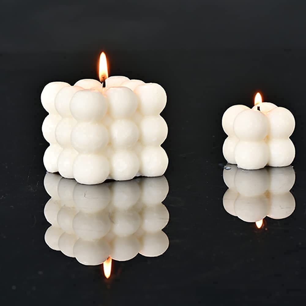 2 Pack Silicone Candle Molds with 20 Wicks - Cute DIY Candle Making Kit for Homemade Candles & Soap Molds for Handmade Soap - Perfect for DIY Crafts, Home Decor & Gift Making