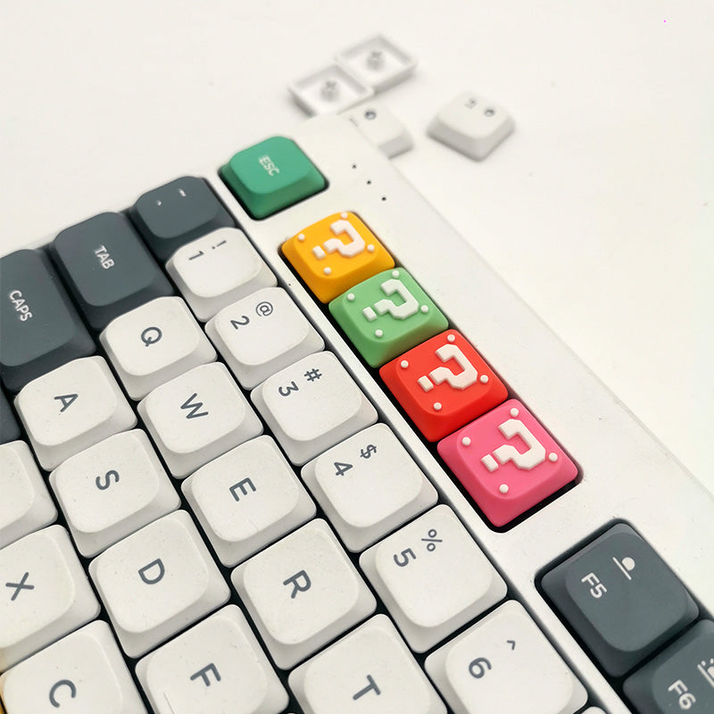 Custom Mario Question Mark Keycaps for NuPhy Air Switches - Unique Decorative Mechanical Keyboard Keycaps for Gaming & Typing Enthusiasts