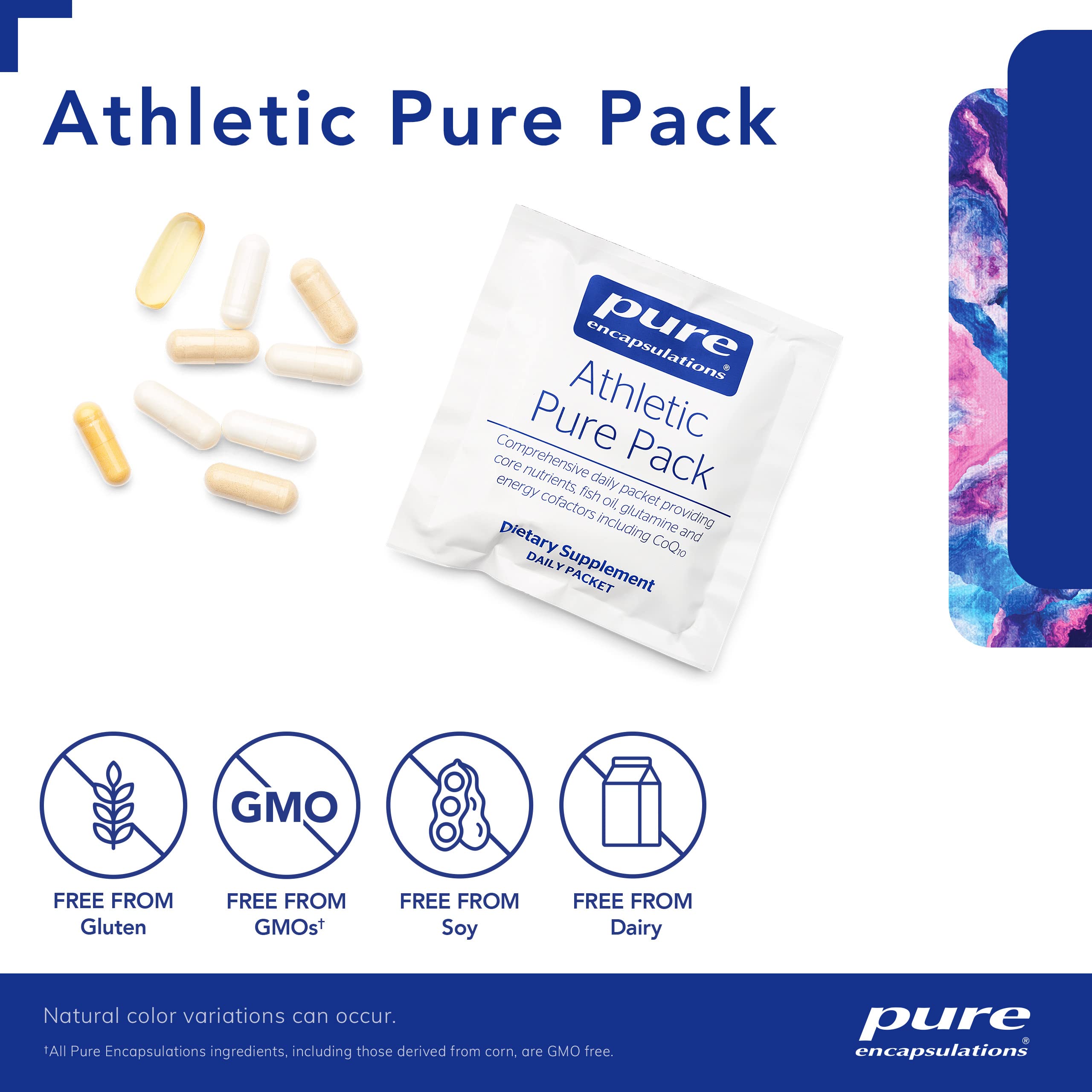 Pure Encapsulations Athletic Pure Pack - 30 Packets of Comprehensive Daily Nutrition with Fish Oil, Antioxidants, Glutamine, CoQ10 & Kre-Alkalyn | Essential Core Nutrients for Athletes & Active Lifestyles | Pre-Workout Energy & Post-Workout Recovery Supplement