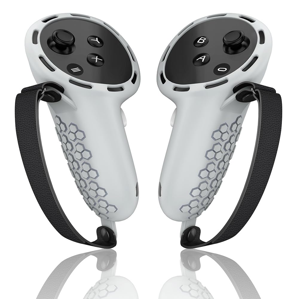 UKETO Silicone VR Touch Controller Cover for 3 - Non-Slip, Dustproof, Adjustable Wrist Strap & Scratch-Resistant Grip Case - Perfect for Gaming, VR Fitness & Immersive Virtual Reality Experiences