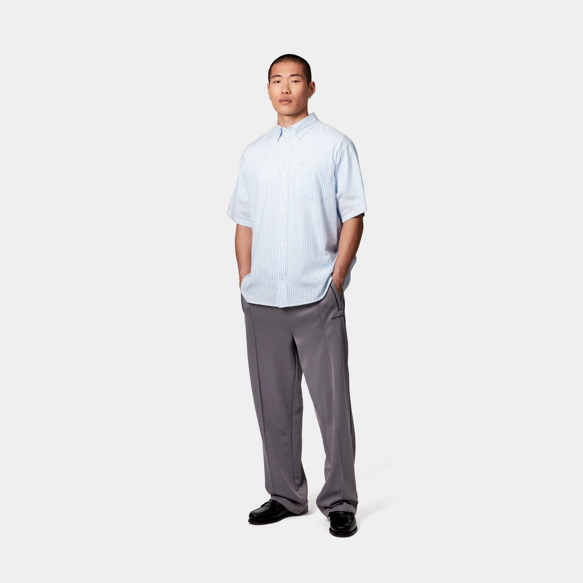 Phelps Stripe Shirt for Men - Classic Bluebird Color | Casual & Business Wear | Perfect for Office, Date Night & Outdoor Events