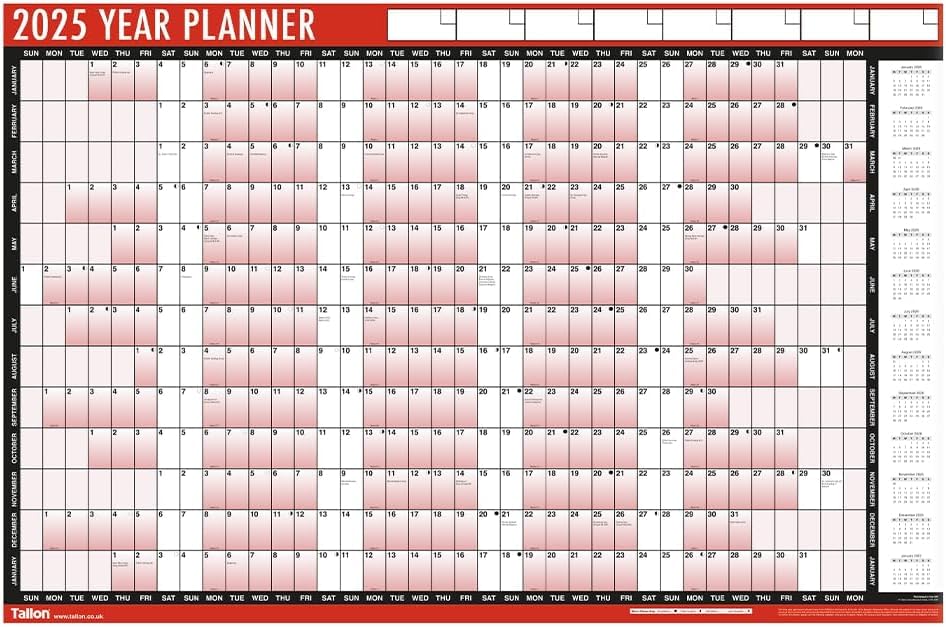 2025 Year Wall Planner - A1 Large 85cm x 58cm Laminated Calendar with Stickers & Dry Erase Marker | Perfect for Office, Classroom, Home Organization & Productivity Planning