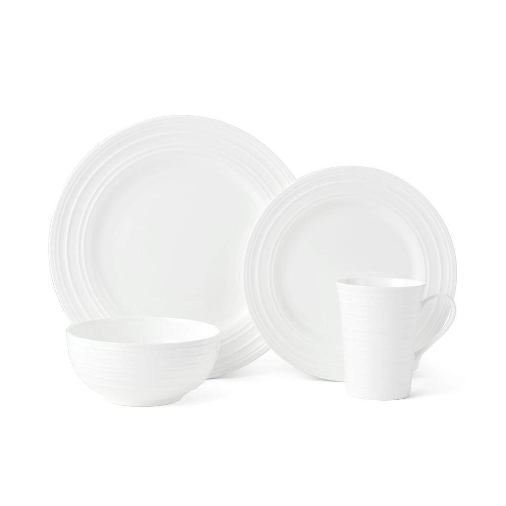 **Mikasa Ciara 16-Piece Bone China Dinnerware Set - Elegant Service for 4-5, Fine Porcelain Dinner Plates, Bowls & Cups - Perfect for Formal Dining, Holidays & Special Occasions**