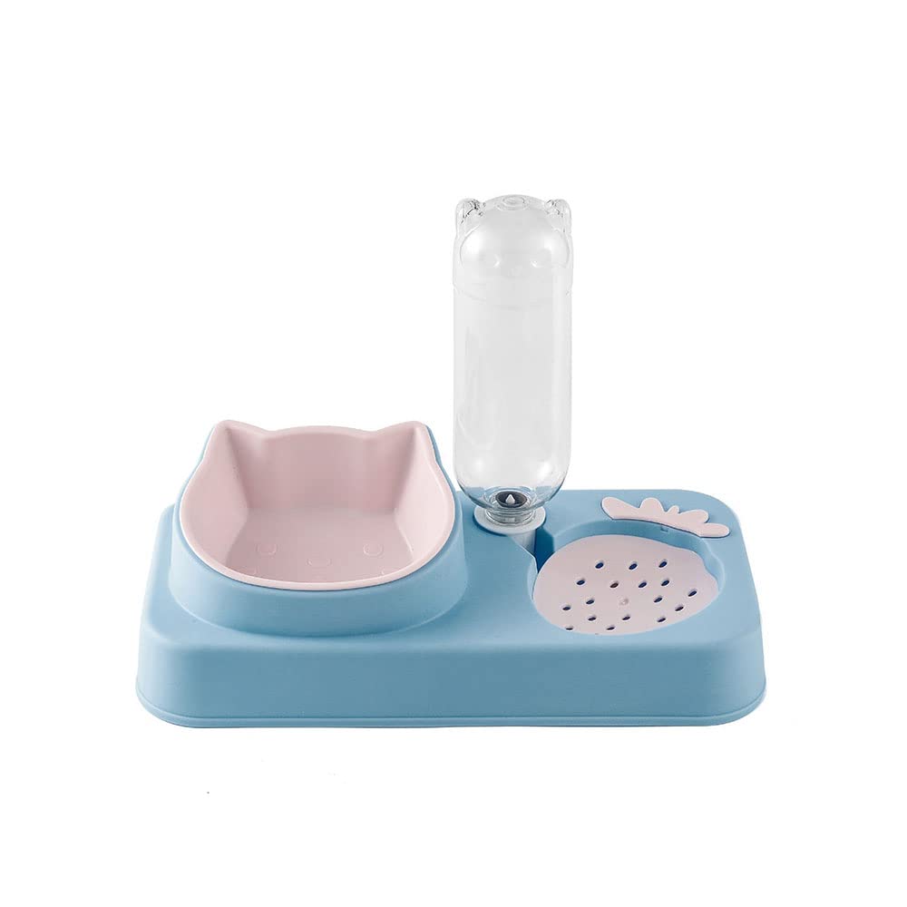 Slow Feeder Cat Bowls & Automatic Water Dispenser Set for Cats & Small/Medium Dogs - Blue | Perfect for Mealtime & Hydration at Home