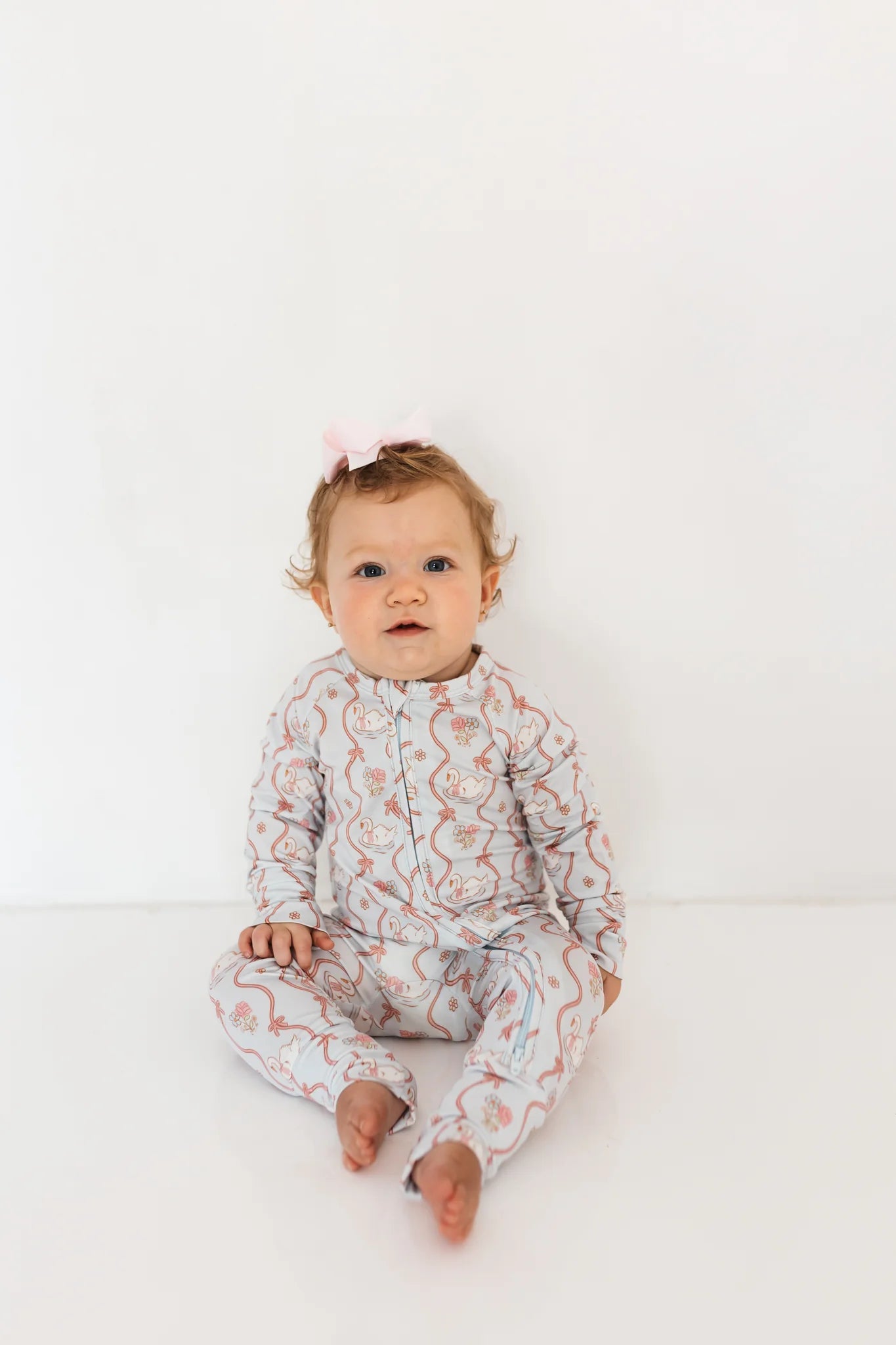 Blue Swan Zippered Romper - Soft & Stylish Baby Jumpsuit for Boys & Girls | Easy Diaper Changes | Perfect for Playdates, Daycare & Family Outings