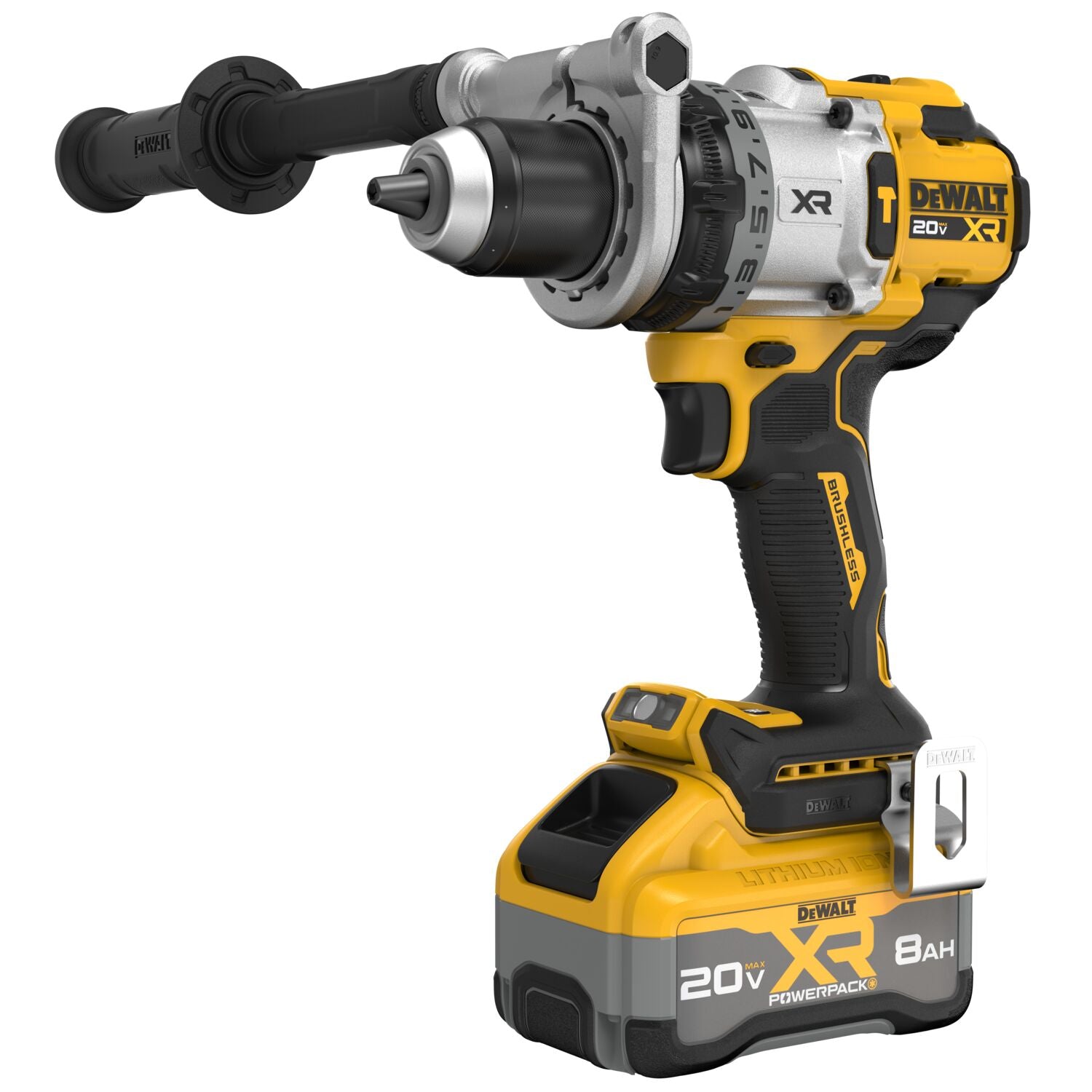 DEWALT DCD1007WW1 20V XR Premium Hammer Drill Kit with Battery & Charger - Powerful Cordless Drill for Wood, Metal & Concrete Drilling - Perfect for DIY Projects, Home Renovation & Construction Work