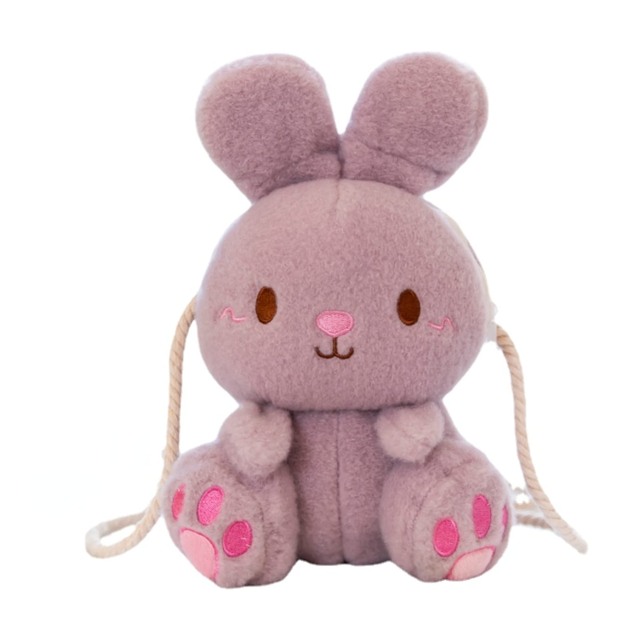 Cute Bunny Plush Backpack for Girls - Kawaii Stuffed Animal Shoulder Bag with Coin Purse | Perfect Birthday Gift & School Accessory (Purple)