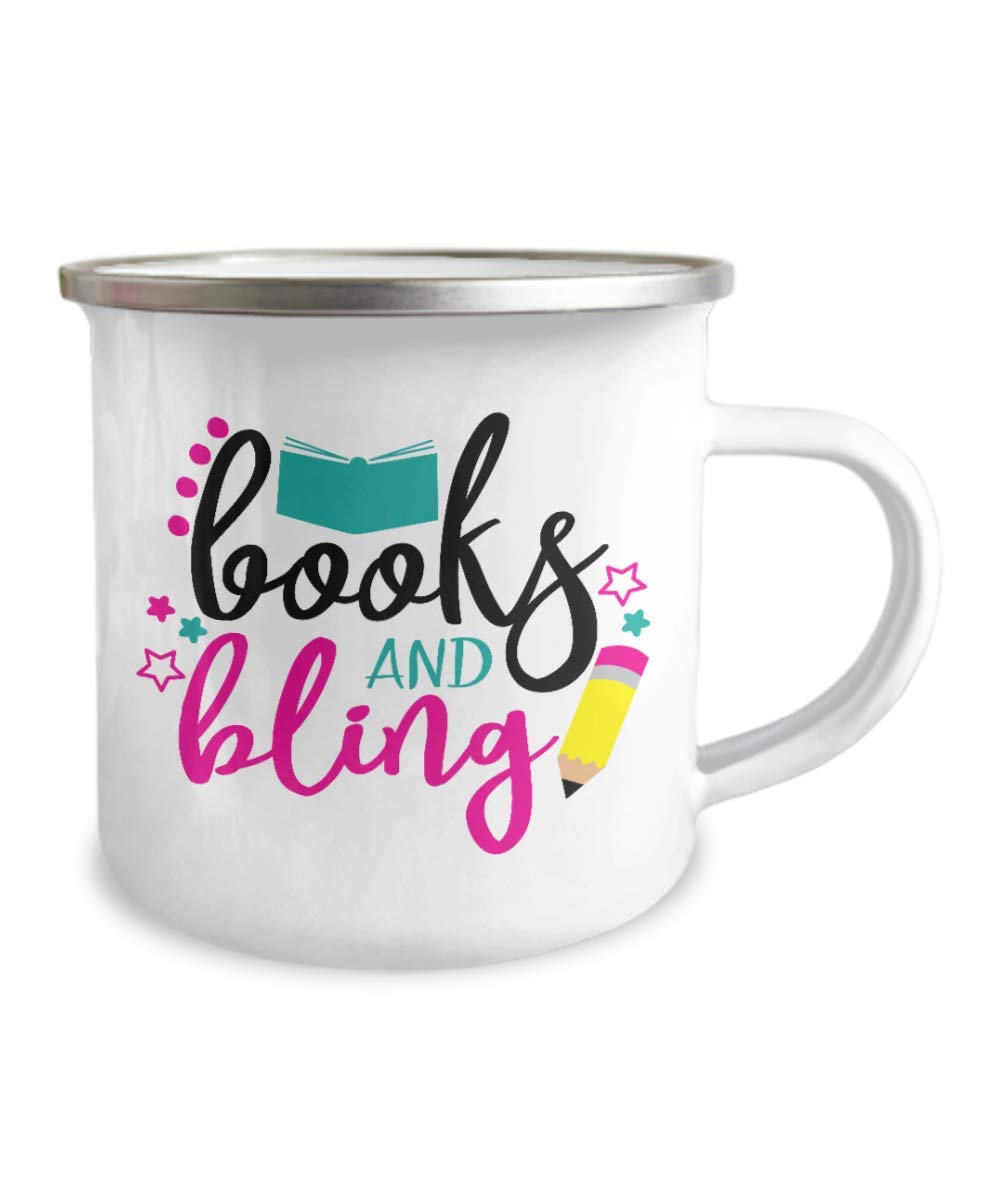 Book Lover Coffee Mug - 12oz Stainless Steel Enamel for Reading & Gifts