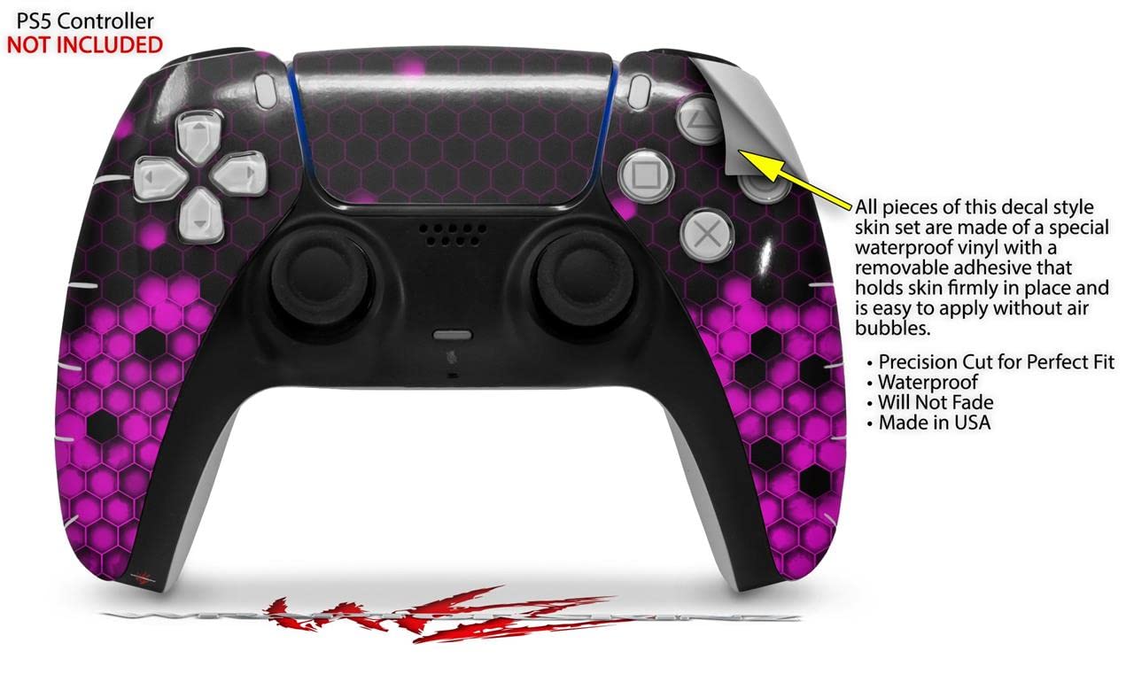 PS5 DualSense Controller Skin Wrap - HEX Hot Pink for Gaming & Protection