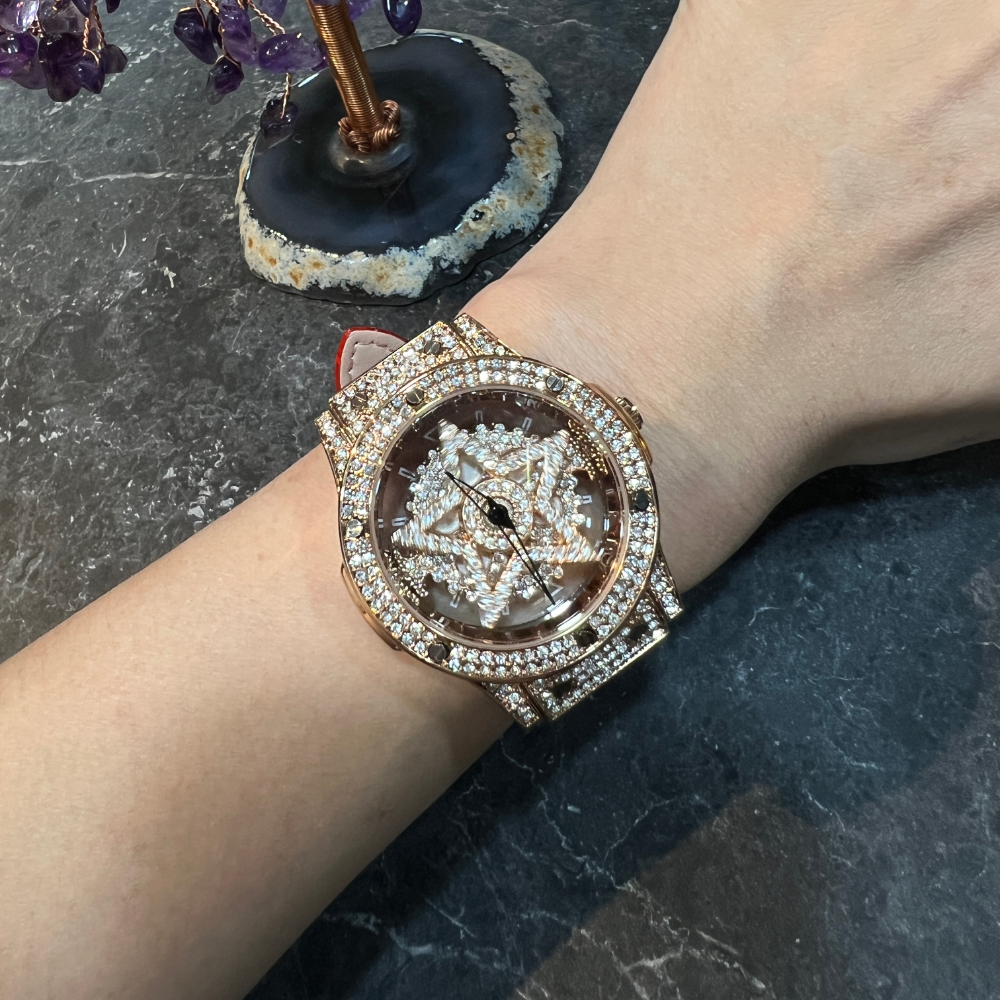 AG Collective Women's Red Leather Strap Watch L 5047 RGR RG - Elegant Timepiece for Office, Party & Everyday Wear