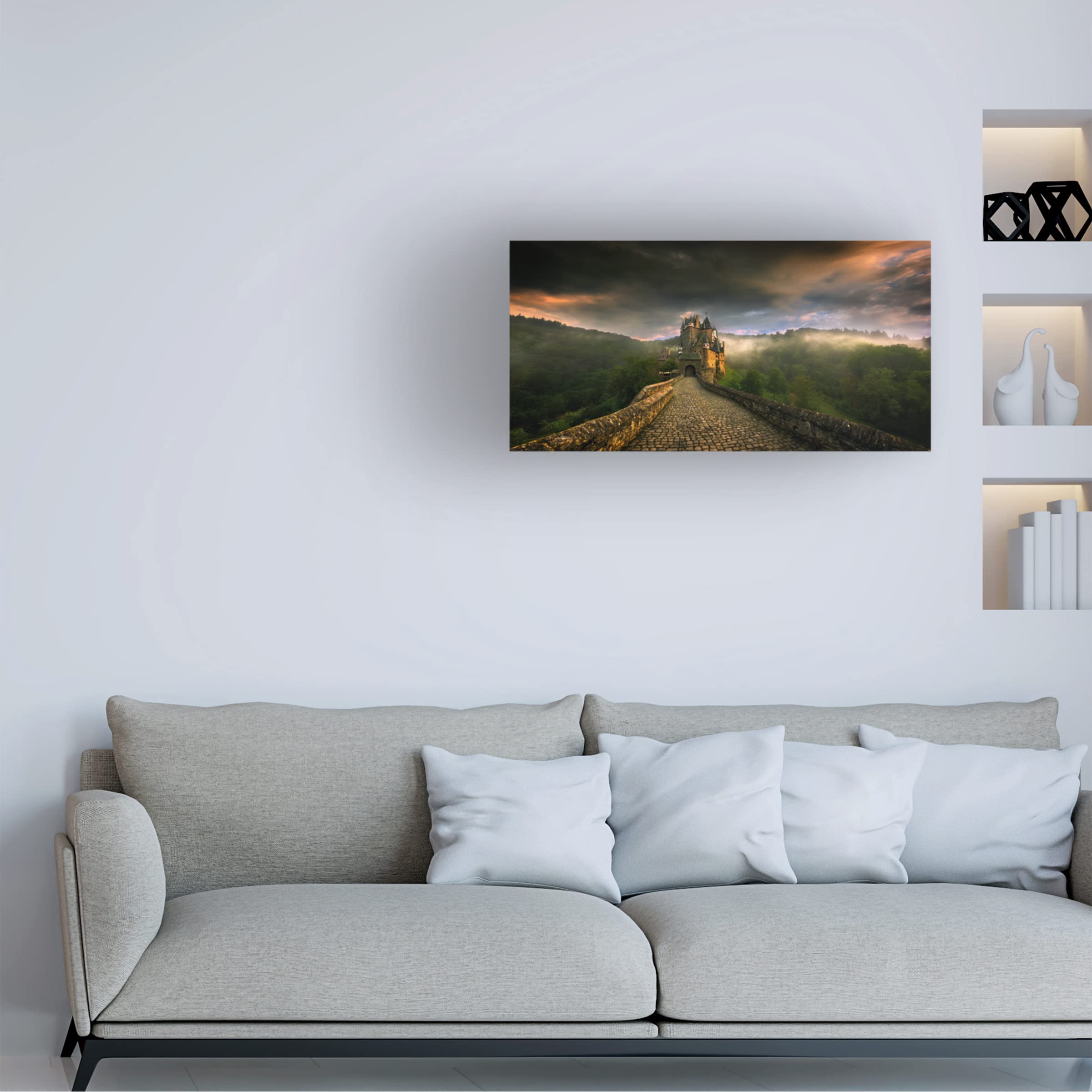 Trademark Fine Art 'Eltz' Canvas Wall Art Print by Krzysztof Browko - Modern Landscape Painting for Living Room, Bedroom & Office Decor