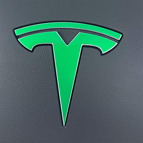 Premium Tesla Model Y Logo Decal Wrap - 11-Piece Gloss Green Vinyl Sticker Set for Car Customization | Perfect for Personalizing Your EV, Enhancing Style & Protecting Original Emblems