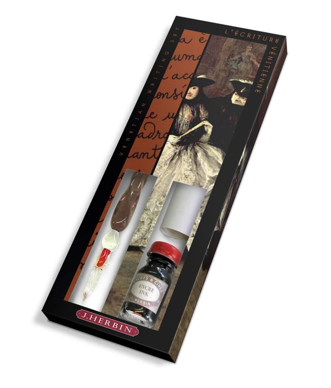 J. Herbin History of Writing Carnivale Venetian Fountain Pen Set - Premium Calligraphy Pen for Elegant Writing, Gift for Writers & Collectors - Perfect for Journaling, Letter Writing & Special Occasions