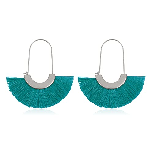 Fan Tassel Threader - Matte Silver Turquoise