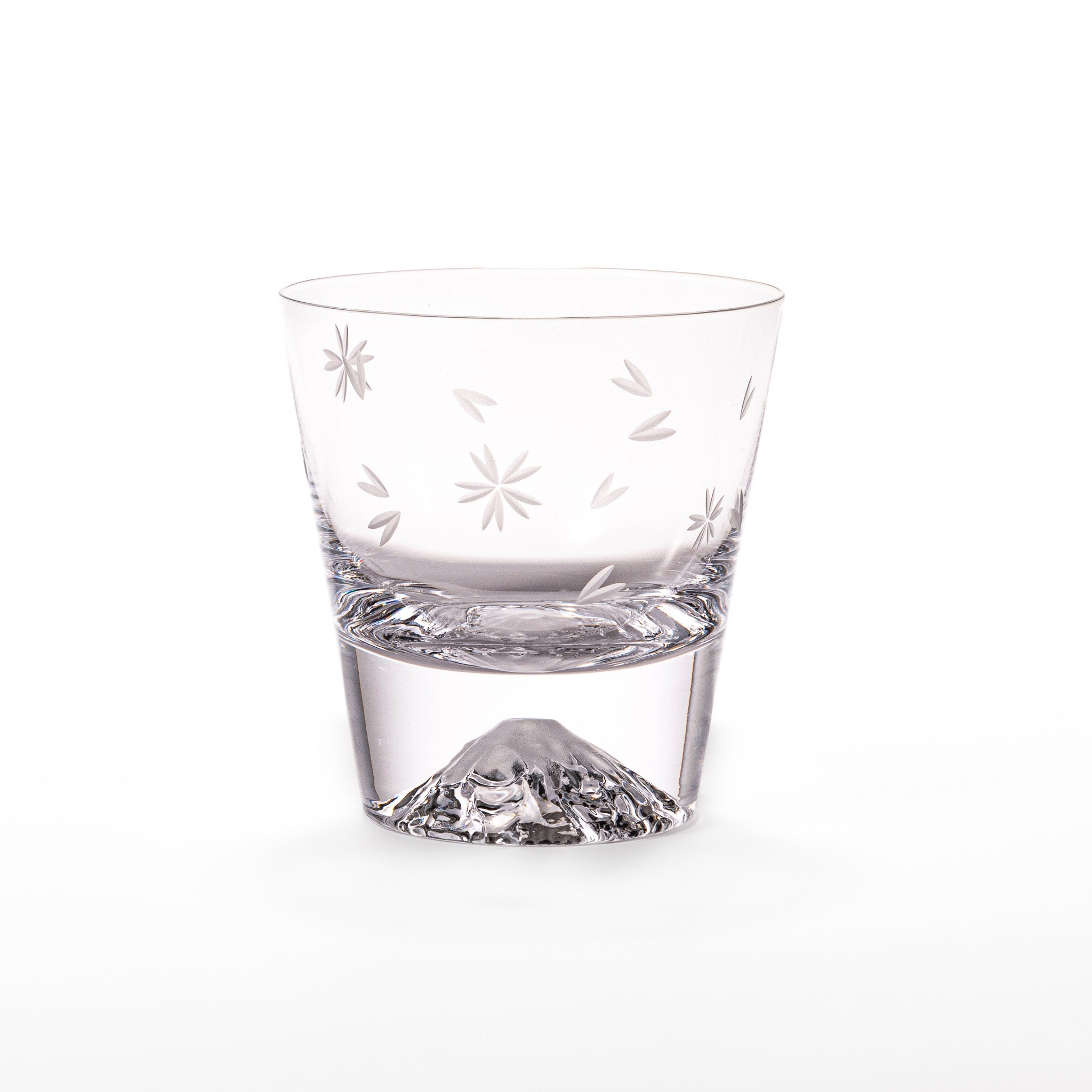 Tajima Mount Fuji Rocks Glass Set with Cherry Blossom Design - Japanese Whiskey Glasses for Cocktails, Bourbon & Scotch - Perfect for Home Bar, Gifts & Japanese Culture Enthusiasts