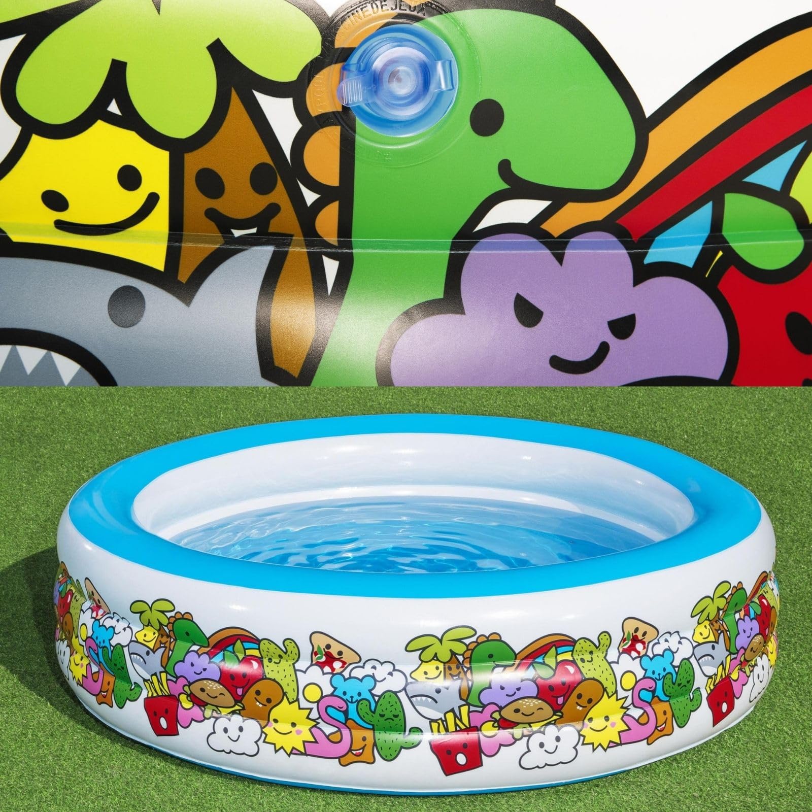 Bestway Fantasia Family Inflatable Pool 196 x 53 cm - Large Outdoor Swimming Pool for Kids & Adults, Perfect for Backyard, Garden, and Summer Parties