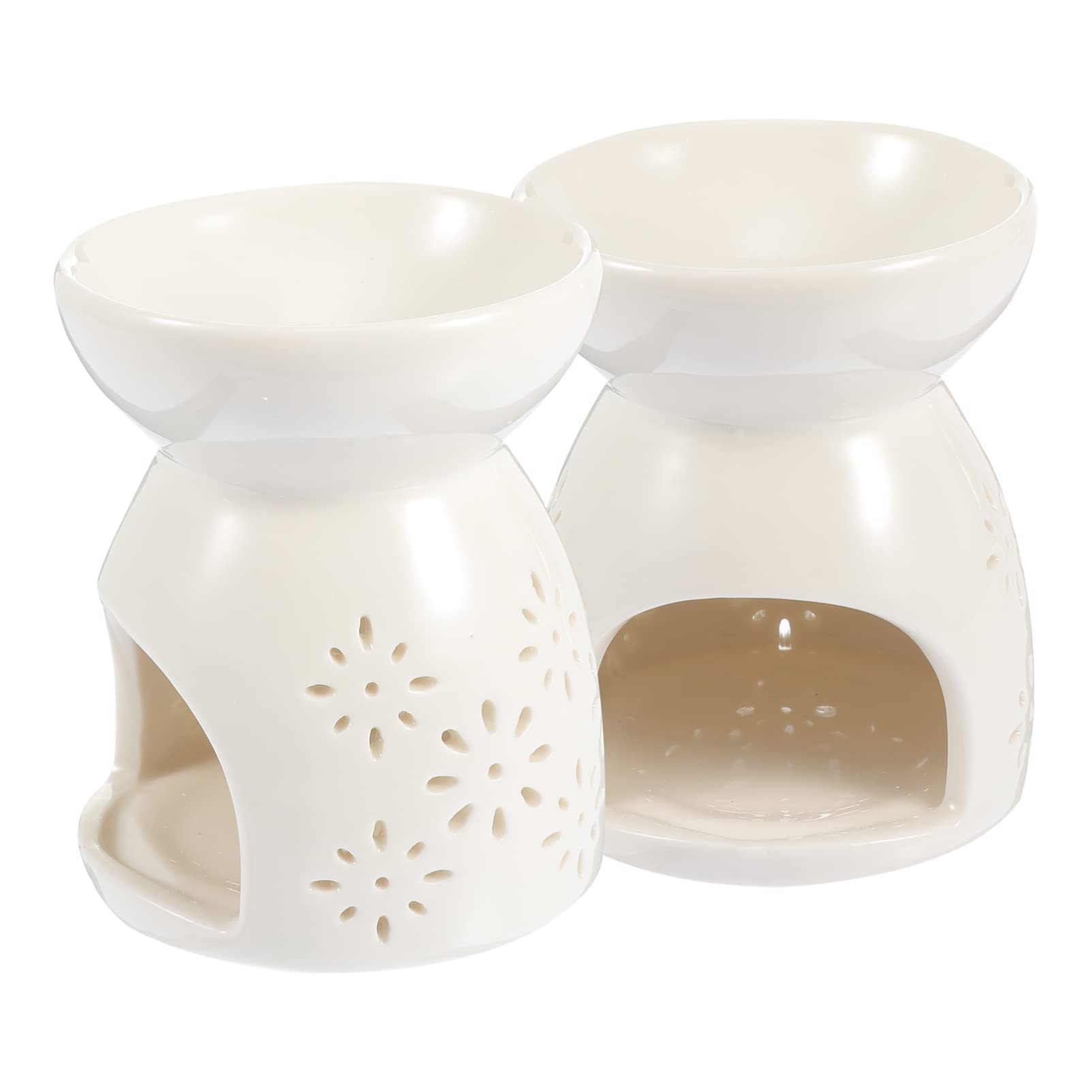 Premium Ceramic Essential Oil Diffuser & Wax Melt Burner - 2-Piece Aromatherapy Set with Tealight Candle Holder for Home Spa, Yoga, and Relaxation