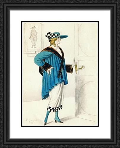 Black Ornate Wood Frame with Double Matting