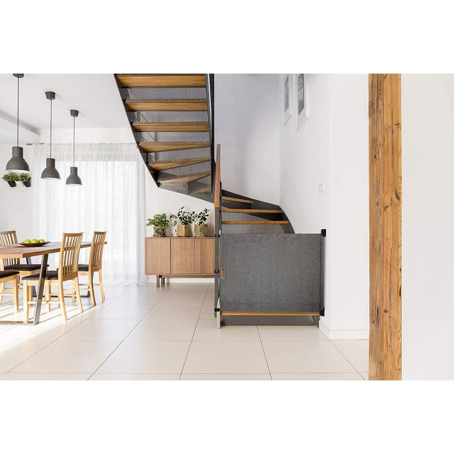 Stair Barrier Baby Gate for Stairs - Easy Install Banister to Wall - Climb-Resistant Fabric Baby Gate (36