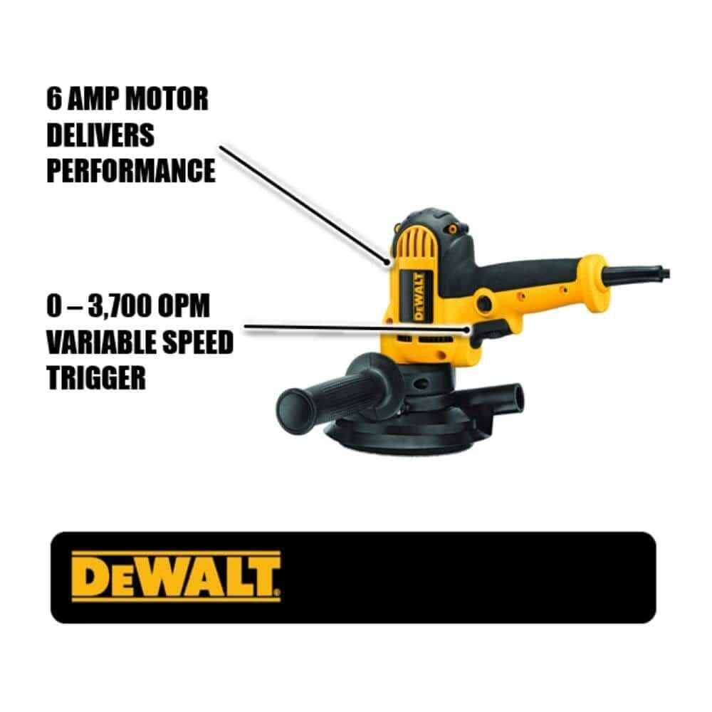 DEWALT 5-Inch Variable Speed Rotary Sander with Dust Shroud - Professional Woodworking & Metal Sanding Tool for DIY Projects & Home Renovation