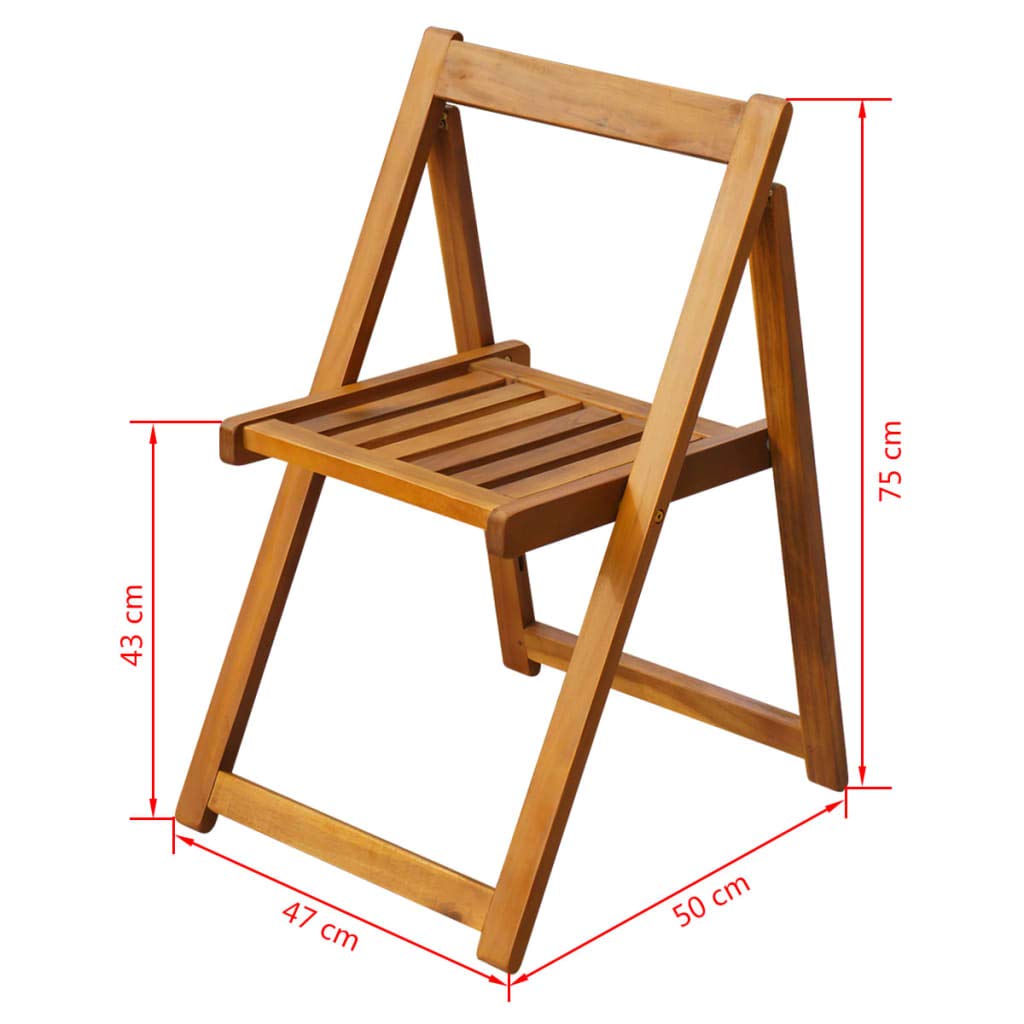 FAMIROSA 2-Pack Folding Garden Chairs - Solid Acacia Wood Patio Furniture for Outdoor, Backyard, Poolside & Beach Use