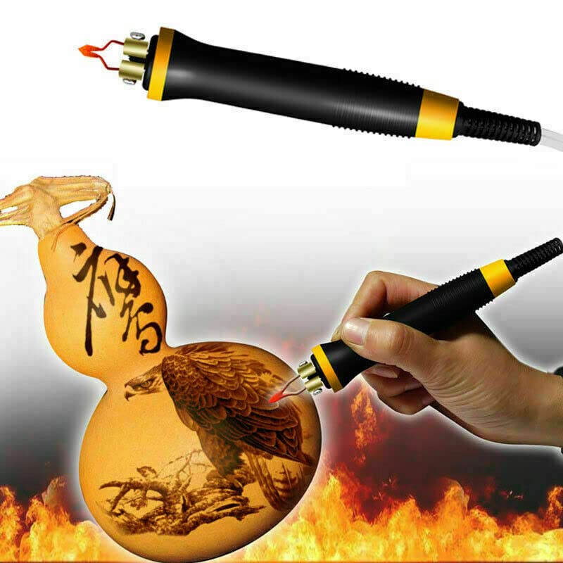 ELEOPTION 110V Wood Burning Kit - Dual Pen Pyrography Tool with 2 Pen Holders, Laser Engraving Machine for DIY Crafts & Woodworking Projects - Perfect for Wood Burning Art, Leather Branding & Home Decor Projects