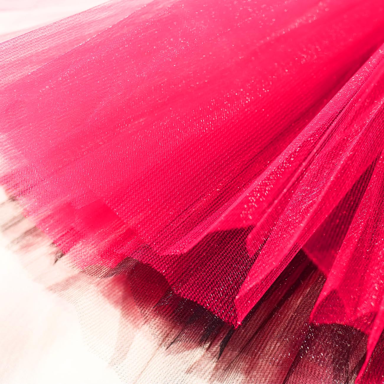 Red and Black Tulle Tutu Skirt for Girls, Women & Adults - Halloween Witch Costume Party Dress | Perfect for Halloween, Cosplay, Dance Performances & Themed Parties
