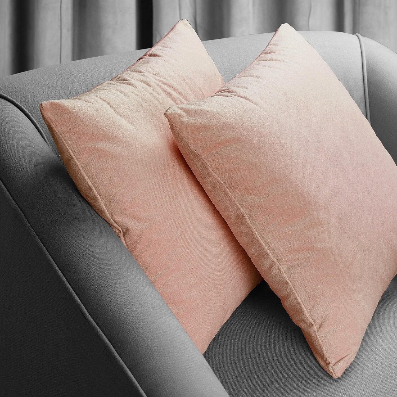 Rosey Dawn Signature Velvet Cushion Covers (Set of 2) - Soft Luxury Pillow Cases for Sofa, Bed & Home Decor