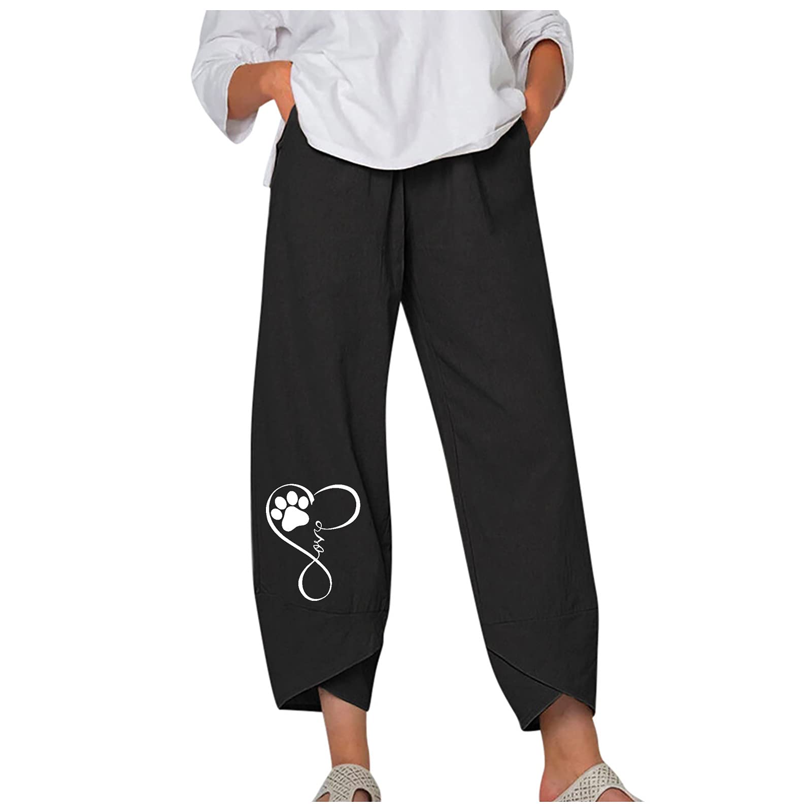 FIRERO Women's Plus Size Boho Print Palazzo Pants - Wide Leg Linen Lounge Pants with High Waist for Summer - Perfect for Casual Wear, Beach Vacation & Boho Fashion Outfits