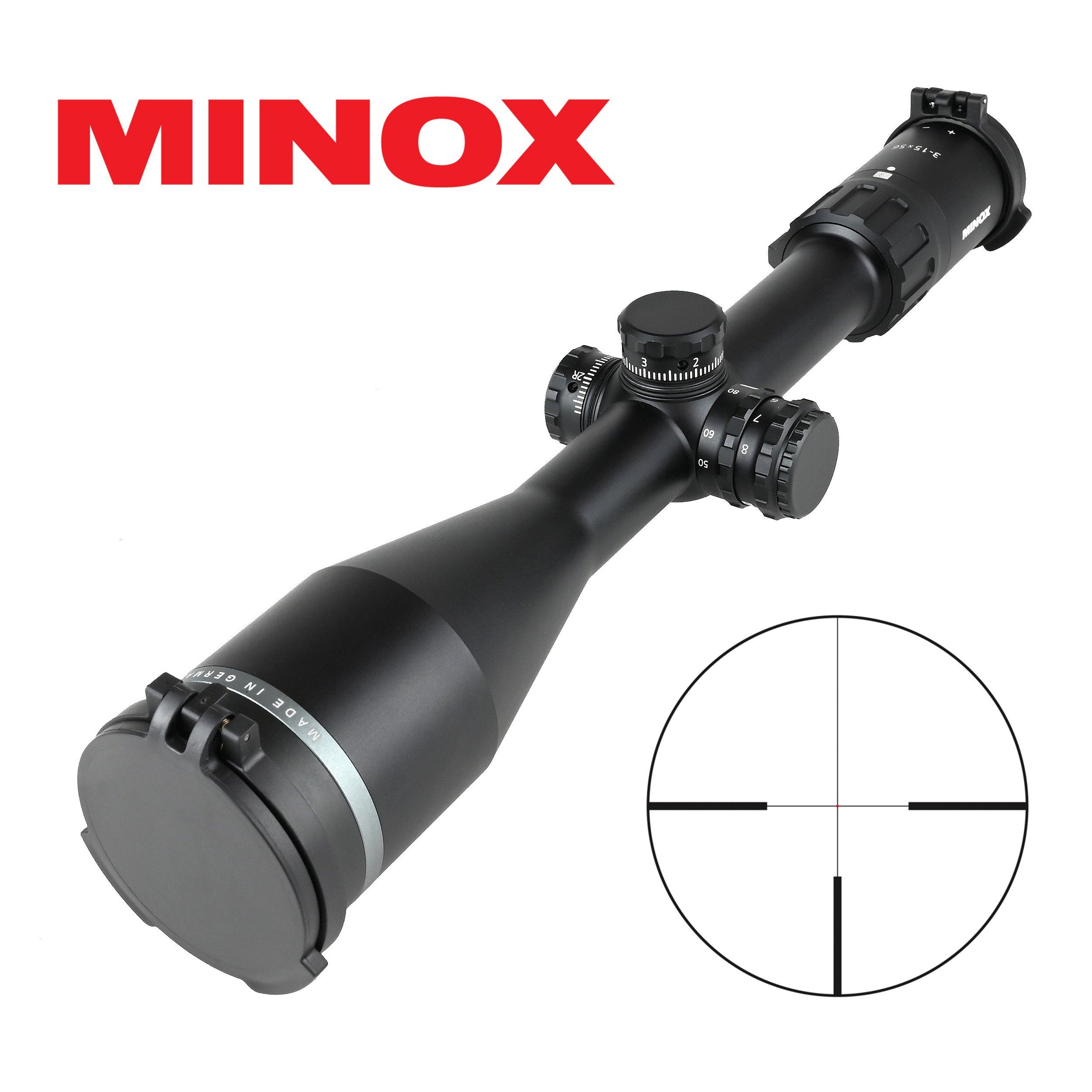 Minox All Rounder 3 15x56 Rifle Scope with German #4 Reticle & Red Dot Illumination - Perfect for Hunting, Target Shooting, and Long-Range Precision